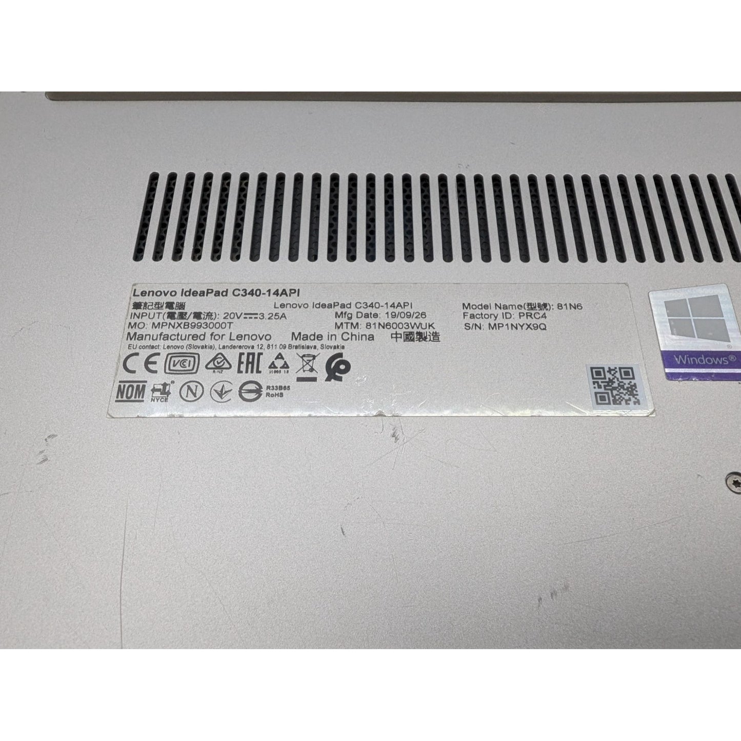 Lenovo IdeaPad C340 14" AMD Ryzen 3 3200U 2.60 GHz 8GB 128GB SSD Windows 11 Home