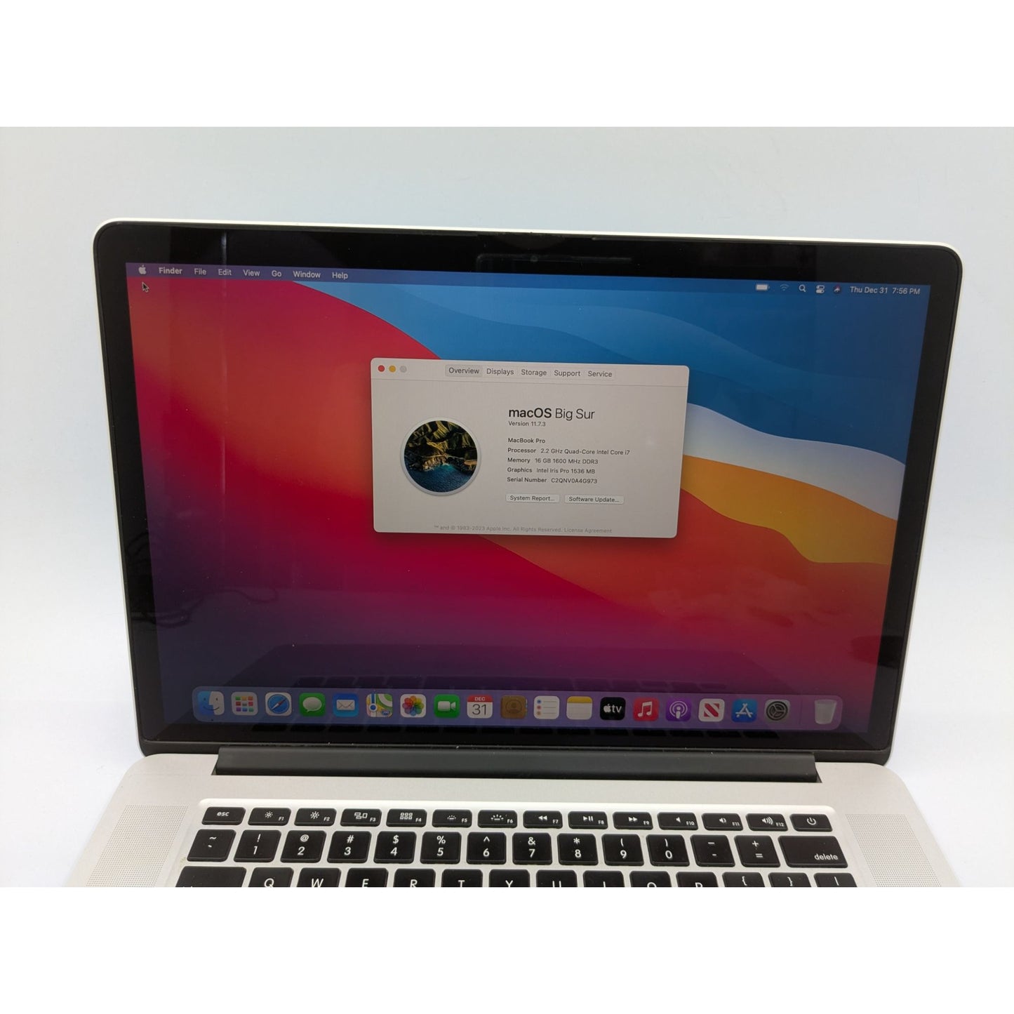 Apple MacBook Pro A1398 15" Intel Core i7-4770HQ 16GB RAM 256GB SSD 2.2 GHz