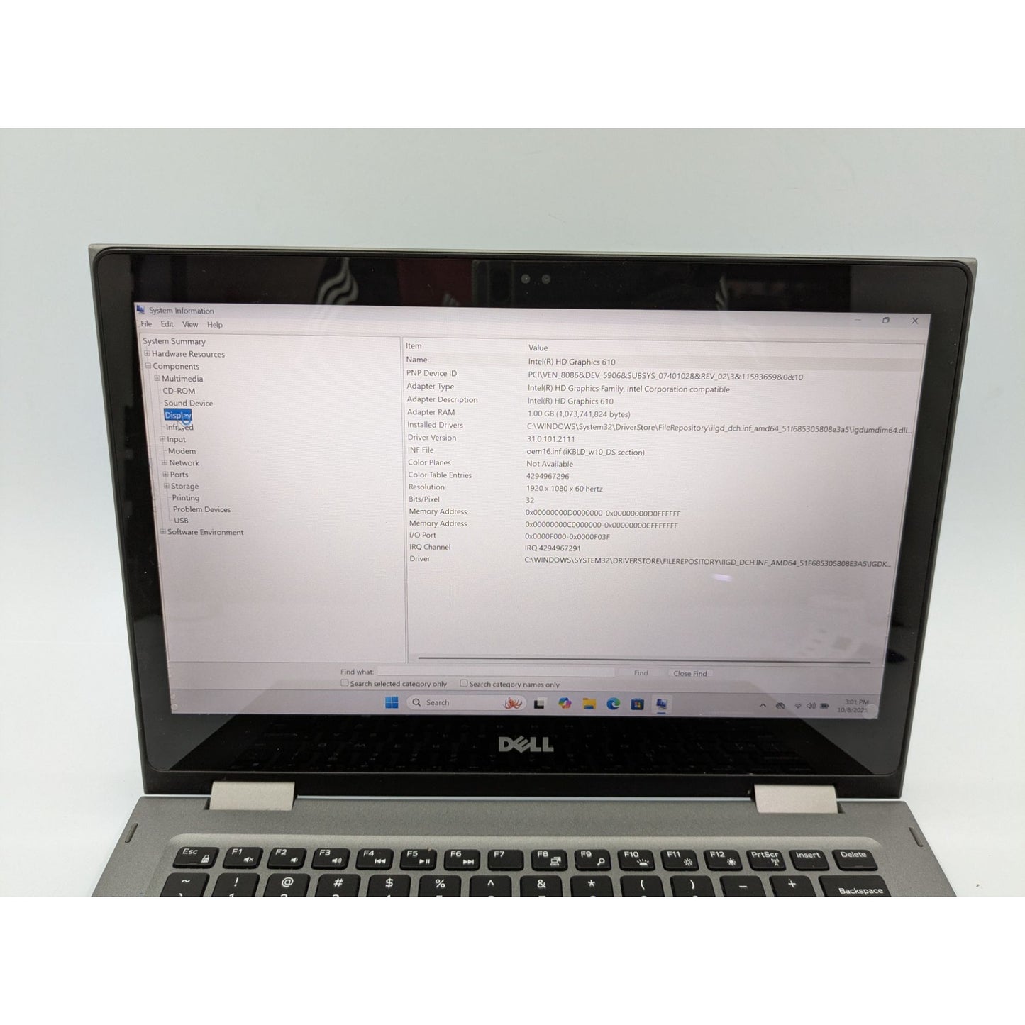 Dell Inspiron 13 5378 13.3" Intel Pentium 4415U 8GB RAM 100GB SSD Win 11 Activated