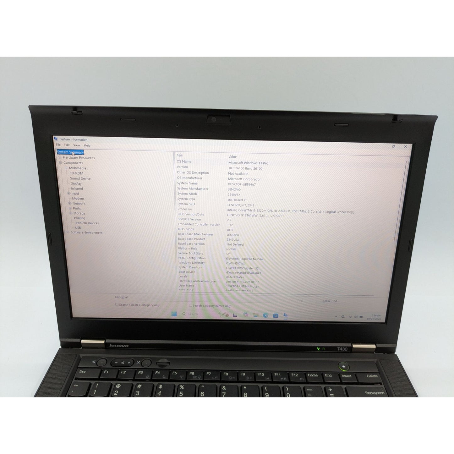 Lenovo ThinkPad T430 14" Intel Core i5-3320M 8GB RAM 128GB SSD Windows 11 Pro