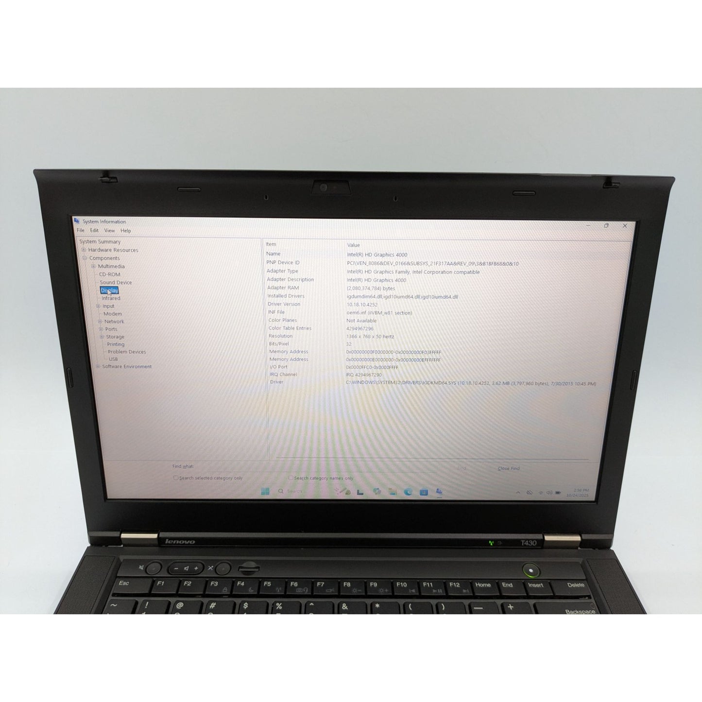 Lenovo ThinkPad T430 14" Intel Core i5-3320M 8GB RAM 128GB SSD Windows 11 Pro