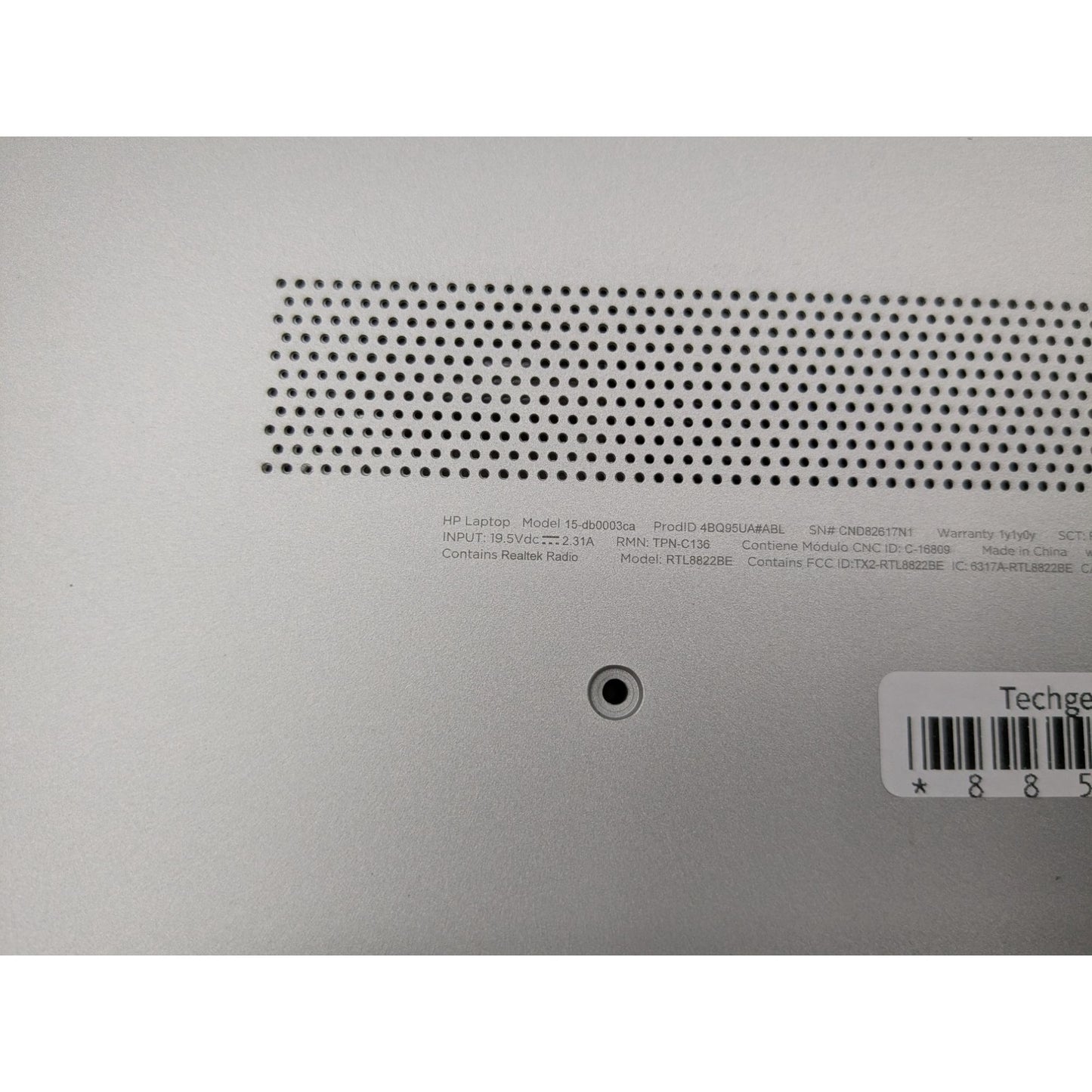 HP 15-DB0003CA 15.6" Display Screen AMD Ryzen 3 2200U 2.50GHz Processor Laptop