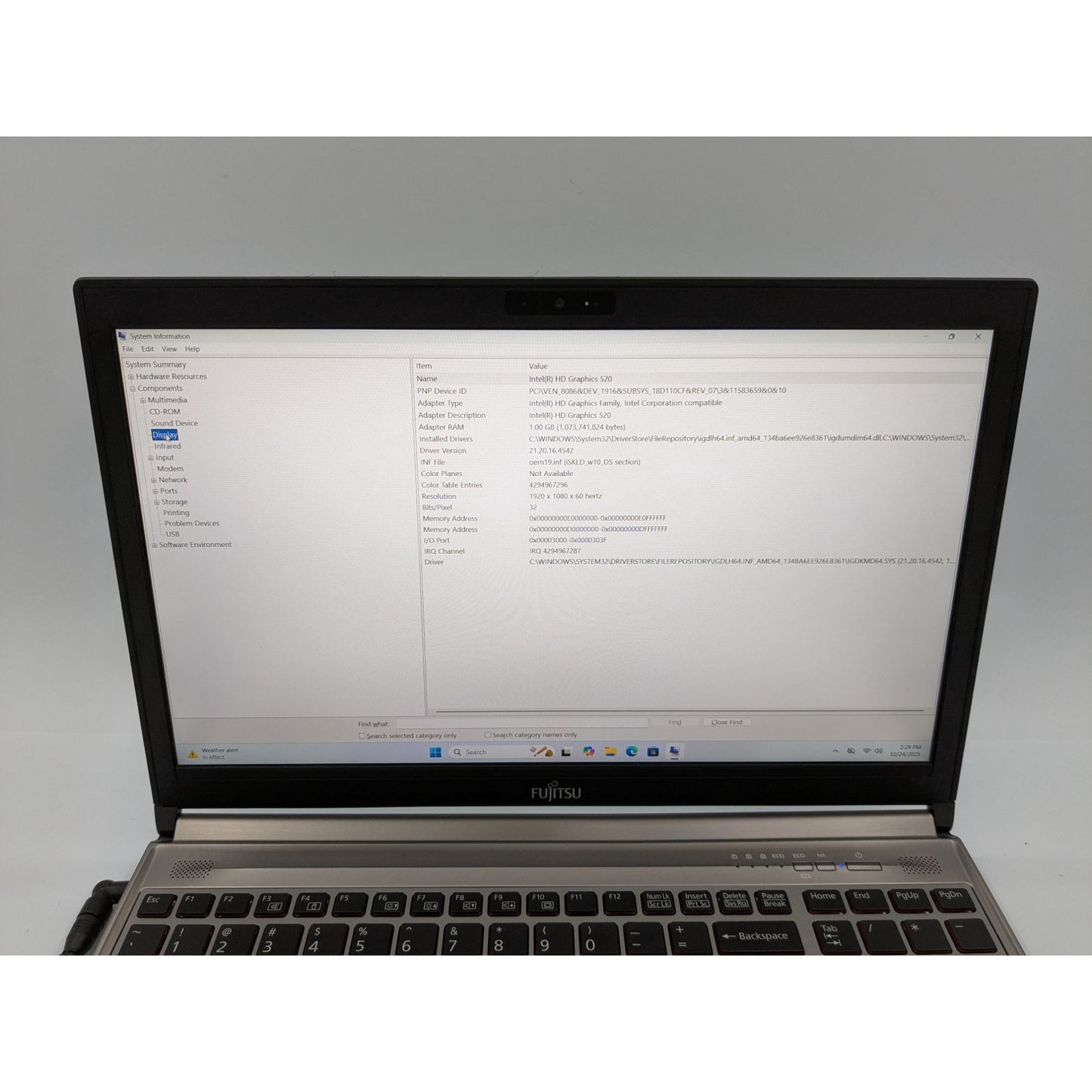 Fujitsu Lifebook E756 15.6" Intel Core i7-6600U 8GB RAM 128GB SSD Windows 11 Pro