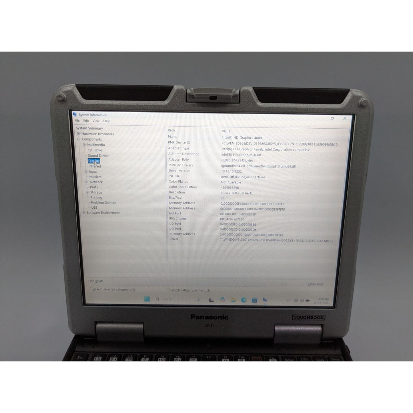 Panasonic Toughbook CF-31 13.1" Intel i5-3340M 8GB RAM 128GB SSD Window 11 Pro