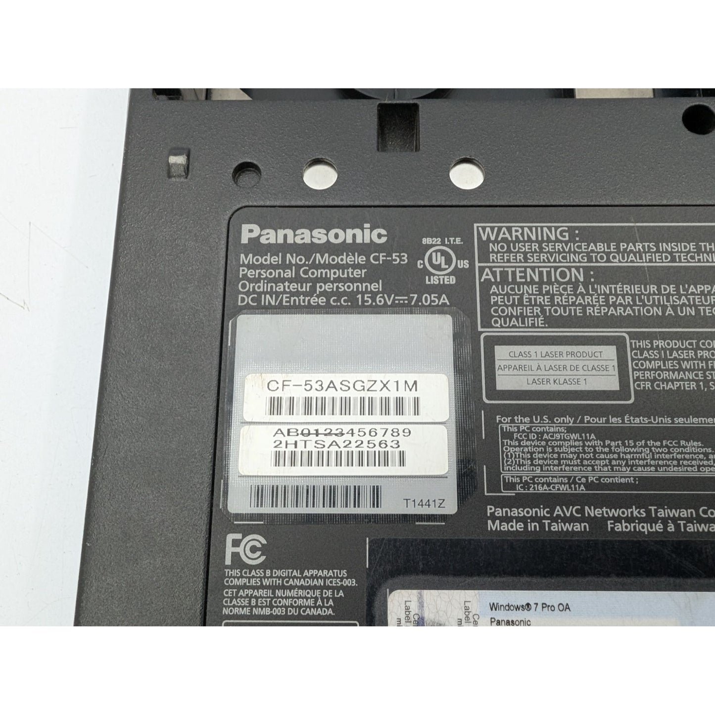 Panasonic Toughbook CF-53ASGZX1M 14” Intel Core i5-2520M 2.50GHz 4GB RAM Laptop