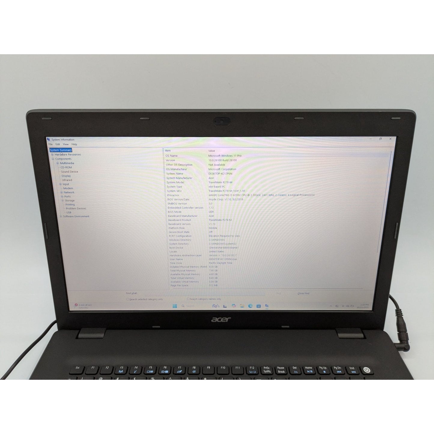 Acer TravelMate P278-M52UJ 17.3" Intel i5-6200U 8GB RAM 240GB SSD Windows 11 Pro