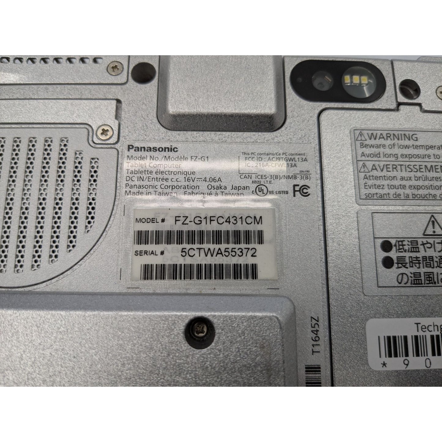 Panasonic Toughpad FZ-G1 Intel Core i5-4310U 8GB RAM 10.1" Display 2.00GHz