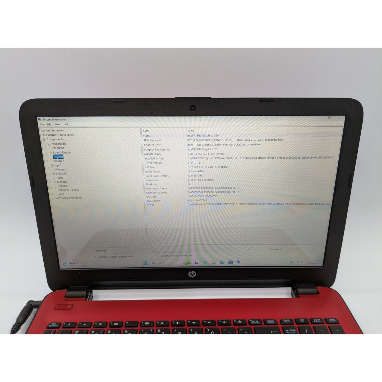 HP 15-ay053ca 15.6" Intel Core i5-6200U 2.30GHz 8GB RAM 120GB SSD Window 11 Home