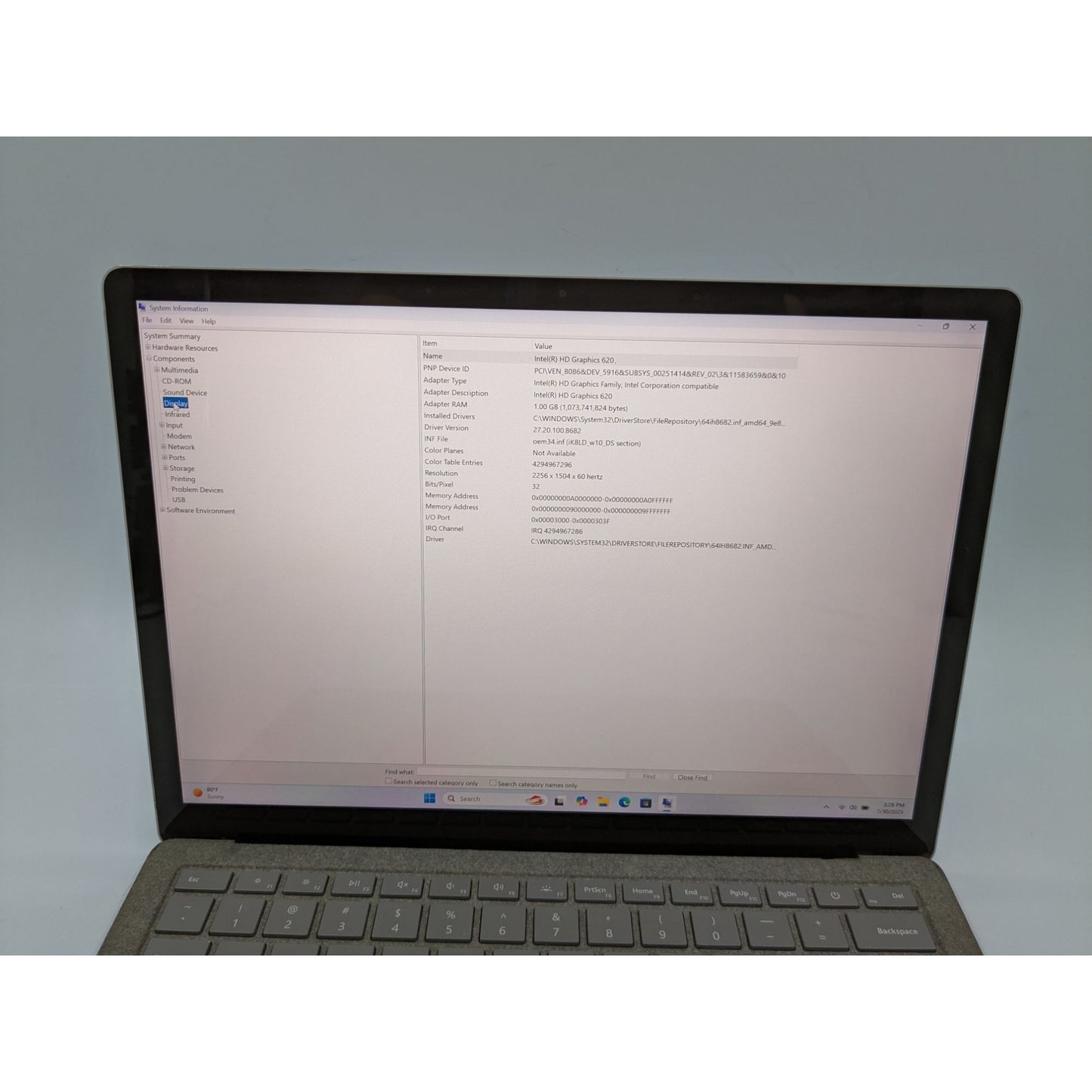 Microsoft Surface Laptop 1st Gen 13.5" Intel Core i5-7200U 2.5GHz 8GB RAM 256GB SSD