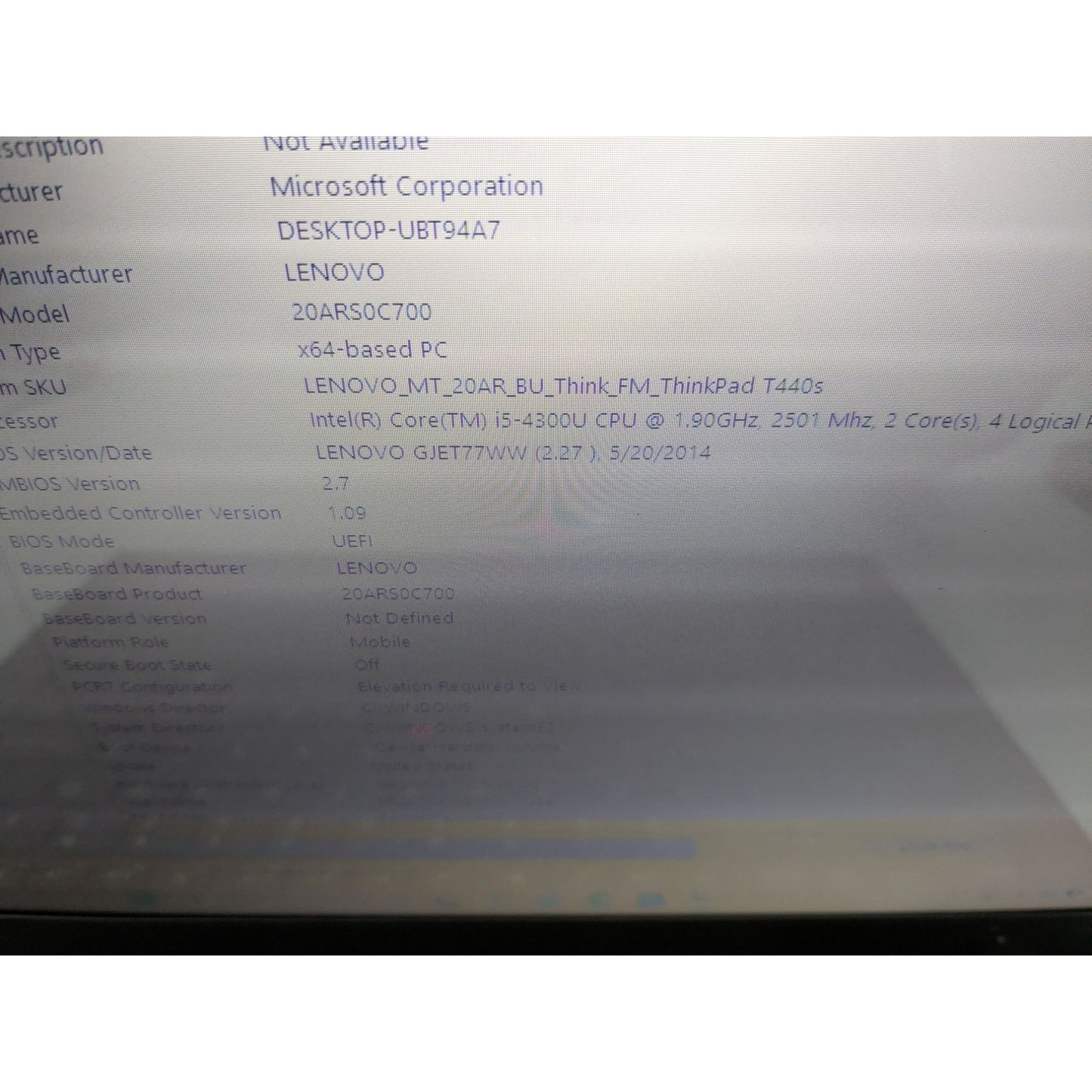 Lenovo ThinkPad T440s 14" Intel i5-4300U 1.90GHz 8GB RAM 128GB SSD Window 11 Pro