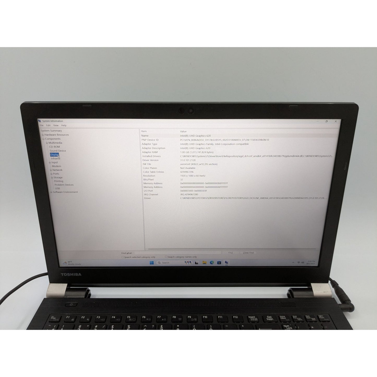 Toshiba Dynabook Tecra A50-EC 15.6" Screen Intel Core i5-8350U 8GB RAM 256GB SSD