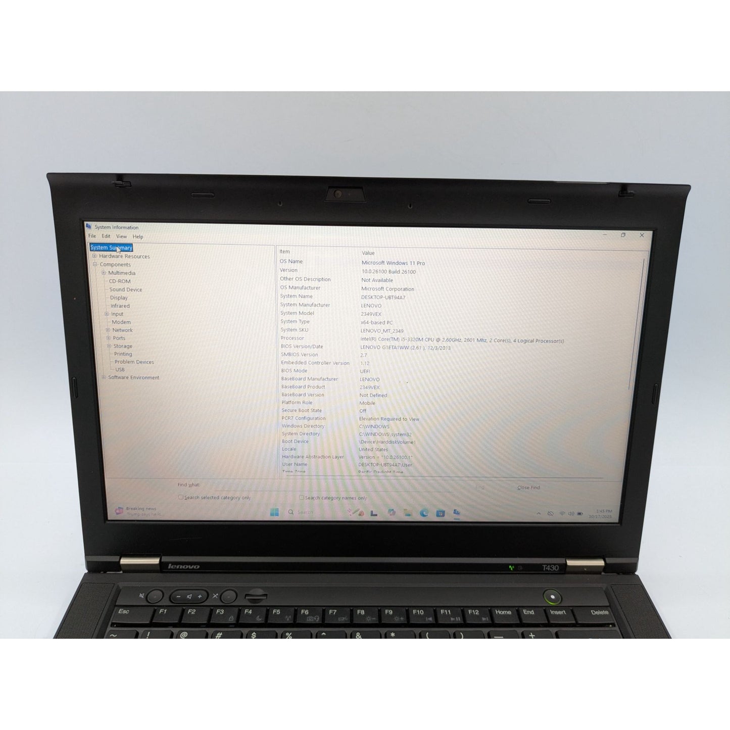 Lenovo ThinkPad T430 14" Intel Core i5-3320M 8GB RAM 128GB SSD Window 11 Pro