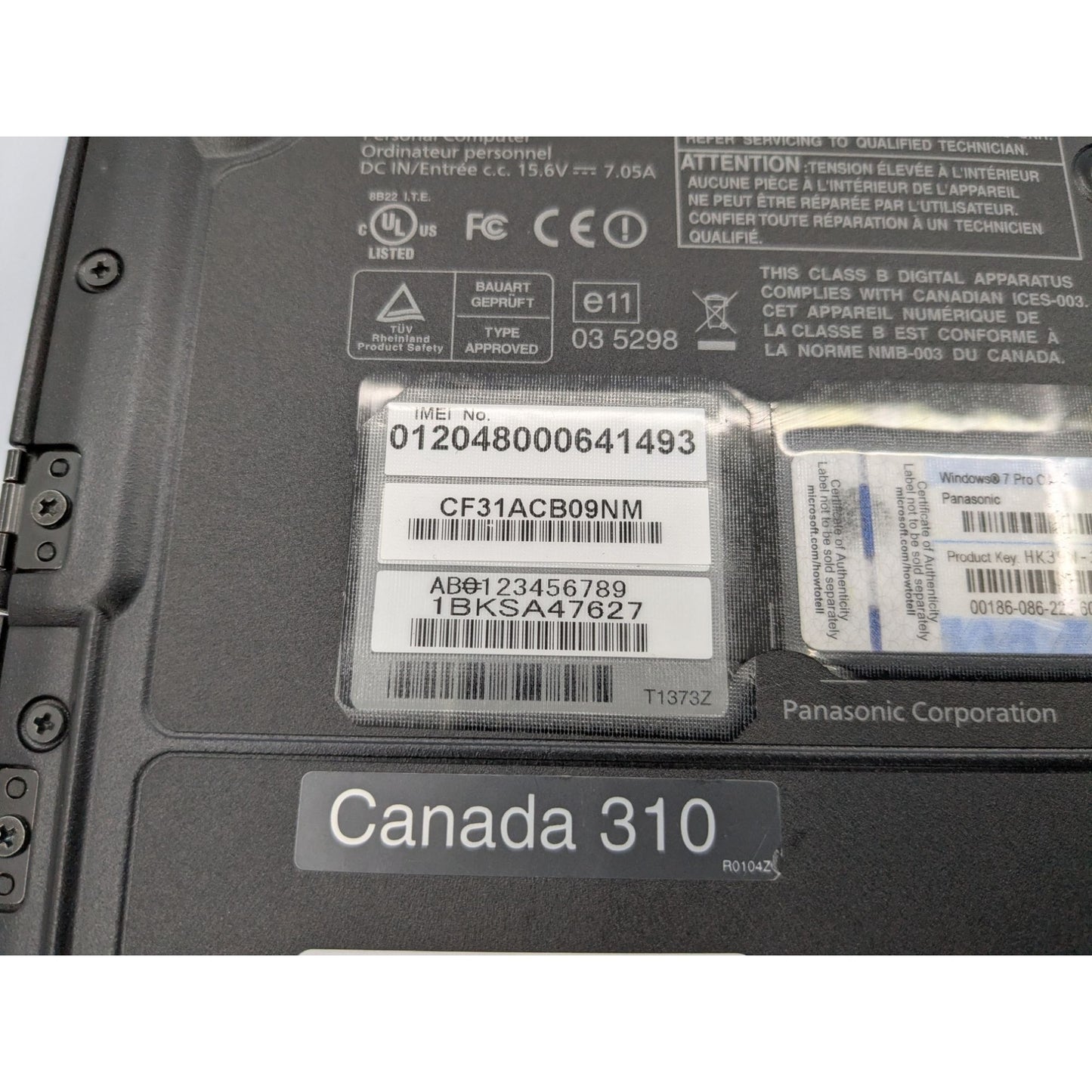 Panasonic Toughbook CF-31 13.1" Screen 2.40GHz Intel Core i5-520M 4GB RAM Laptop