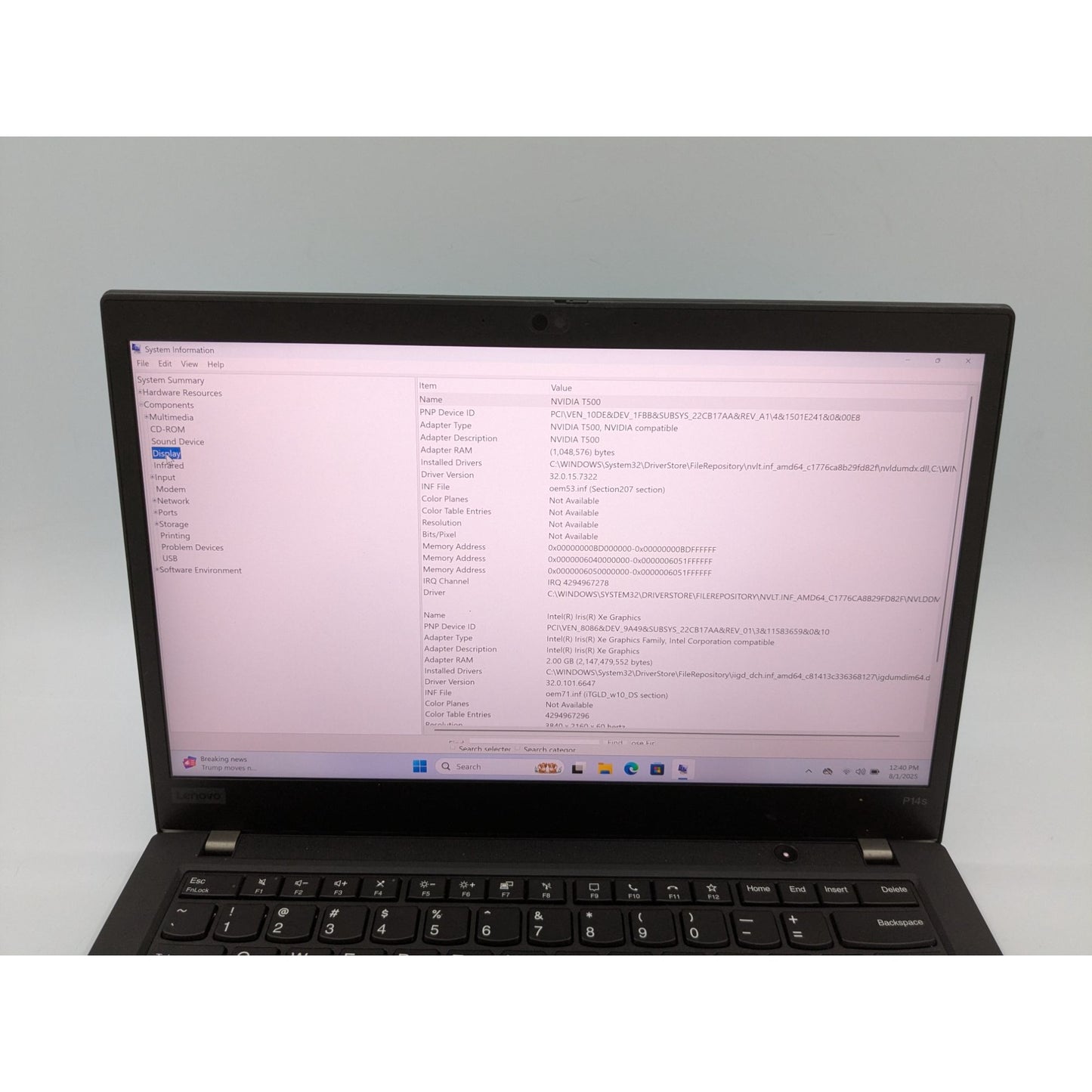 Lenovo ThinkPad P14s Gen 2 14" Intel Core i7-1165G7 32GB RAM 512GB SSD Nvidia T500