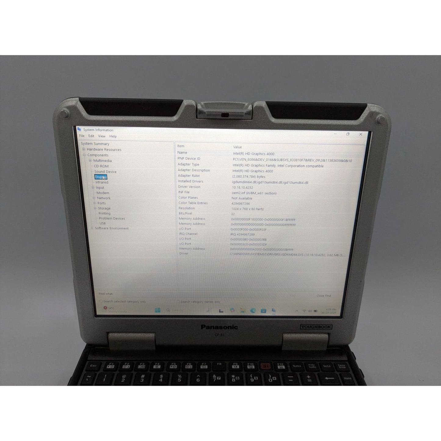 Panasonic Toughbook CF-31 13.1" Intel i5-3320M 16GB RAM 128GB SSD Win 11 Pro