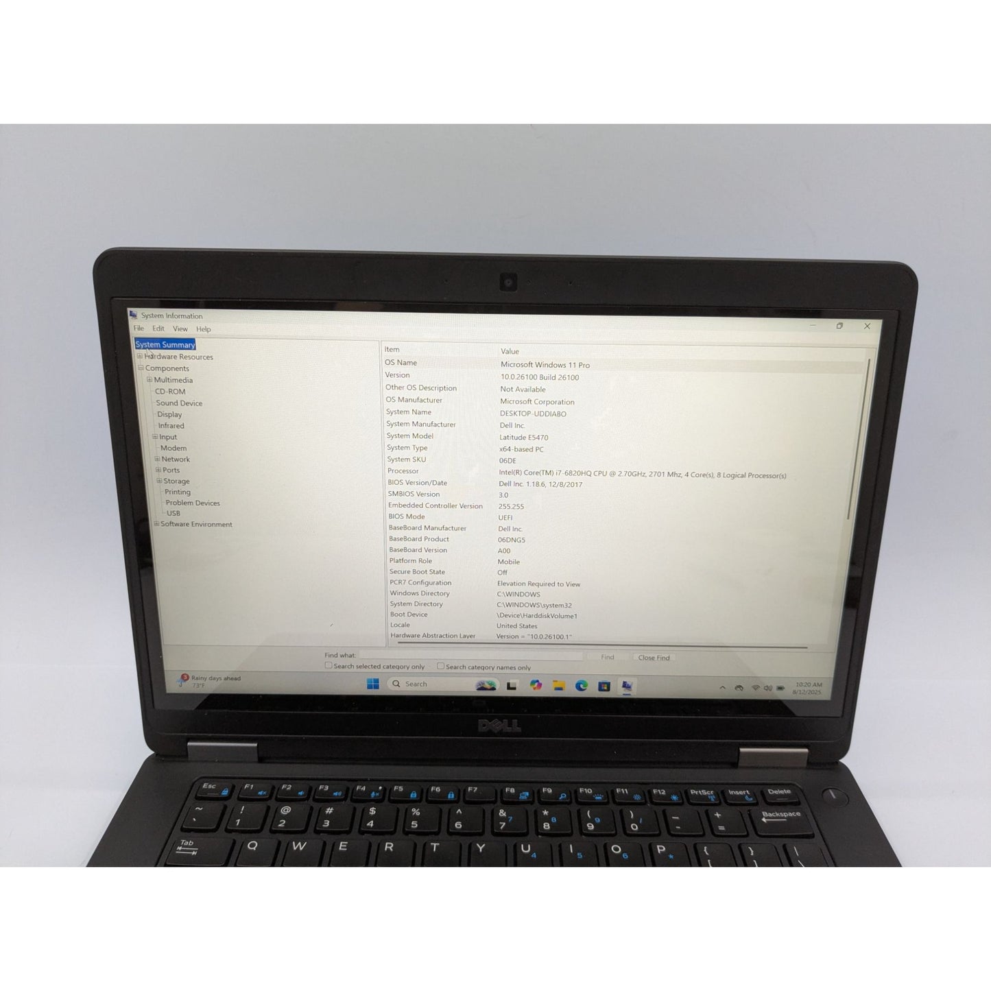 Dell Latitude E5470 14" Intel Core i7-6820HQ 8GB RAM 256GB SSD Windows 11 Pro