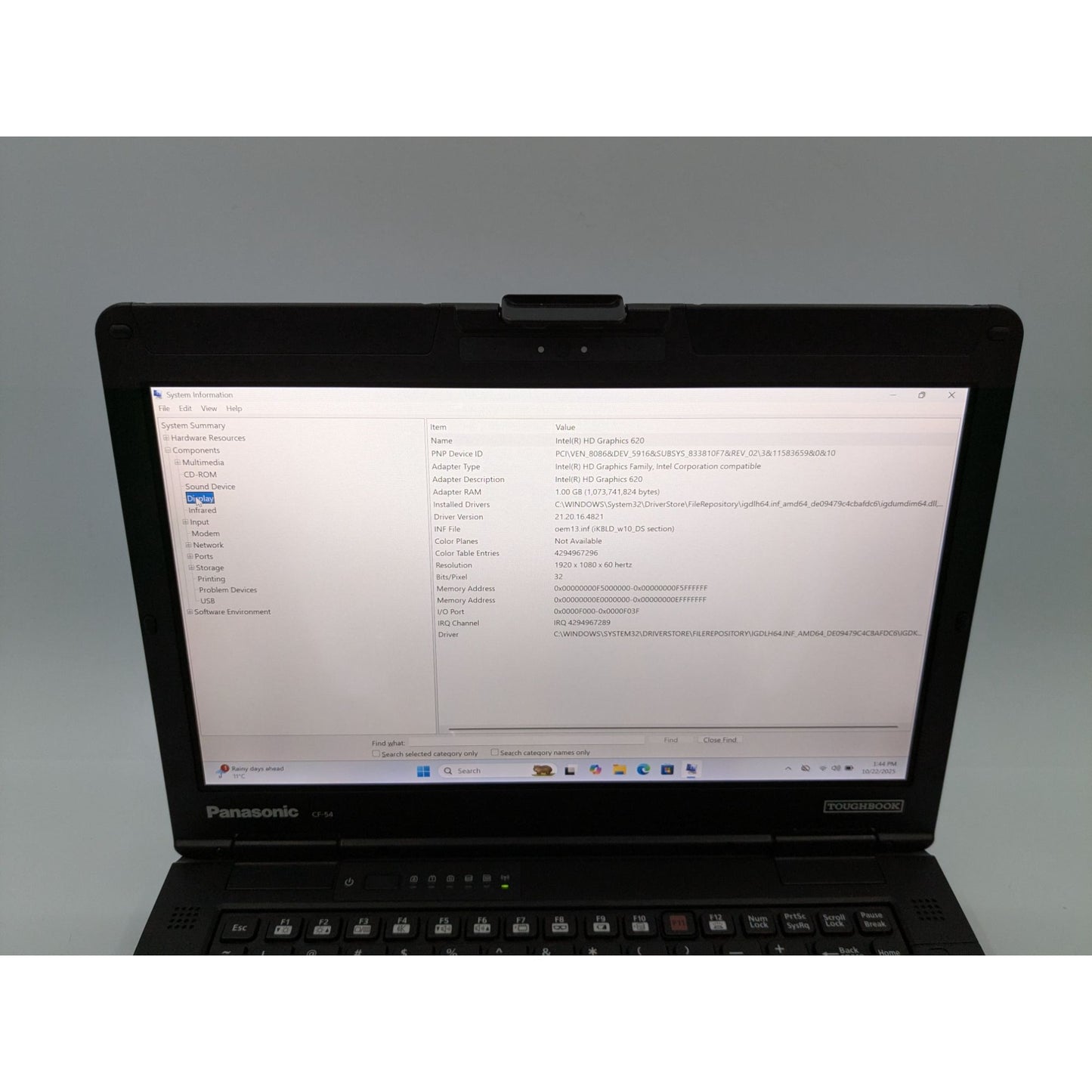 Panasonic Toughbook CF-54 14" Intel i5-7300U 16GB RAM 480GB SSD Window 11 Pro