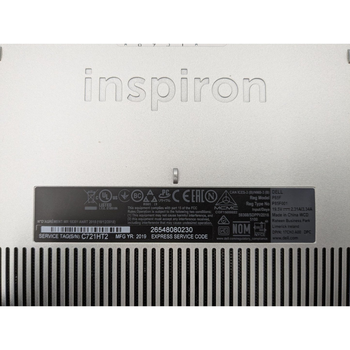 Dell Inspiron 5584 15.6" Display Intel Core i7-8565U 1.7GHz Processor Laptop