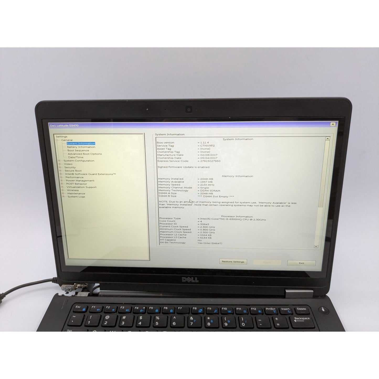 Dell Latitude E5470 14" Display Intel Core i5-6300HQ 2.30 GHz Processor Laptop