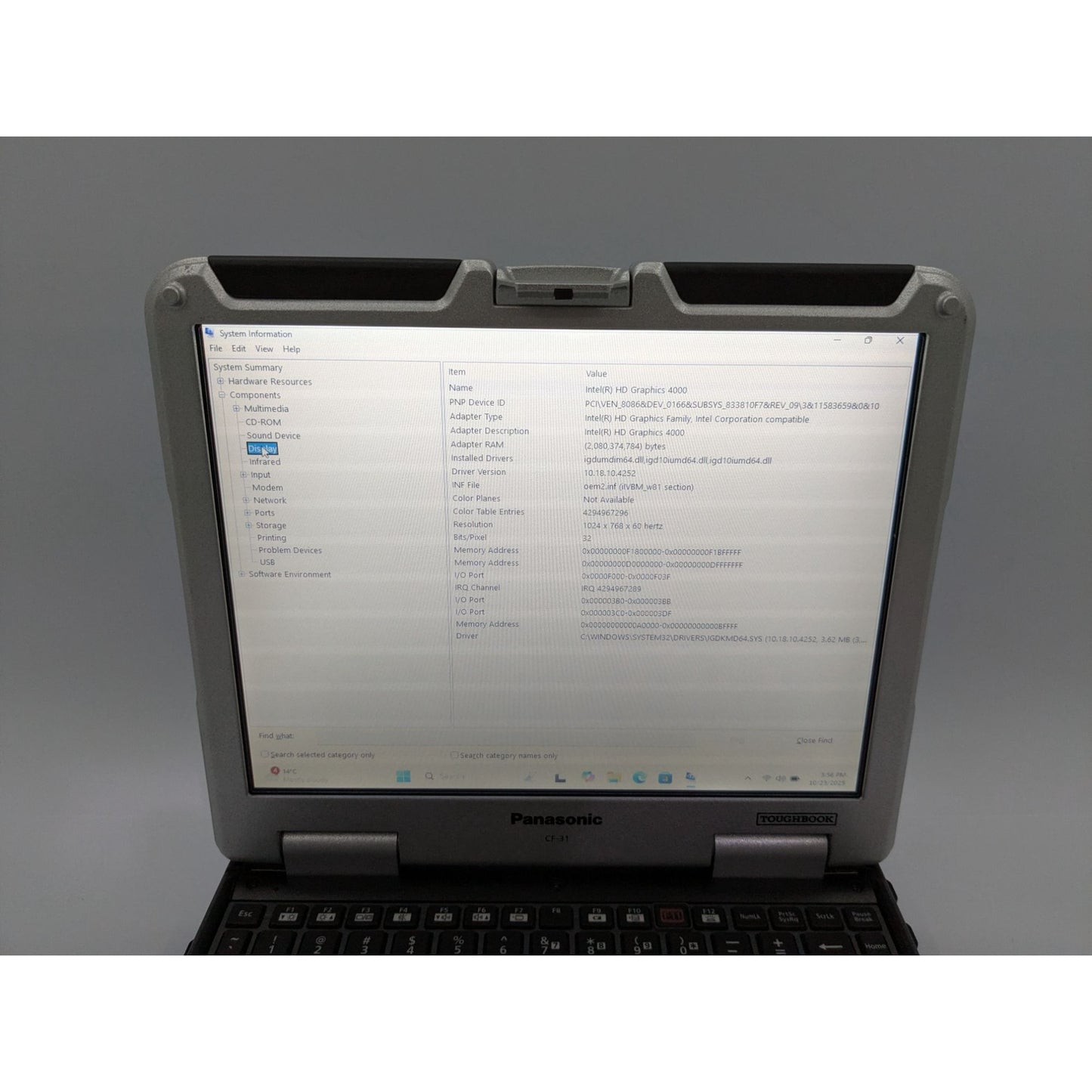 Panasonic Toughbook CF-31 13.1” Intel i5-3340M 16GB RAM 128GB SSD Windows 11 Pro