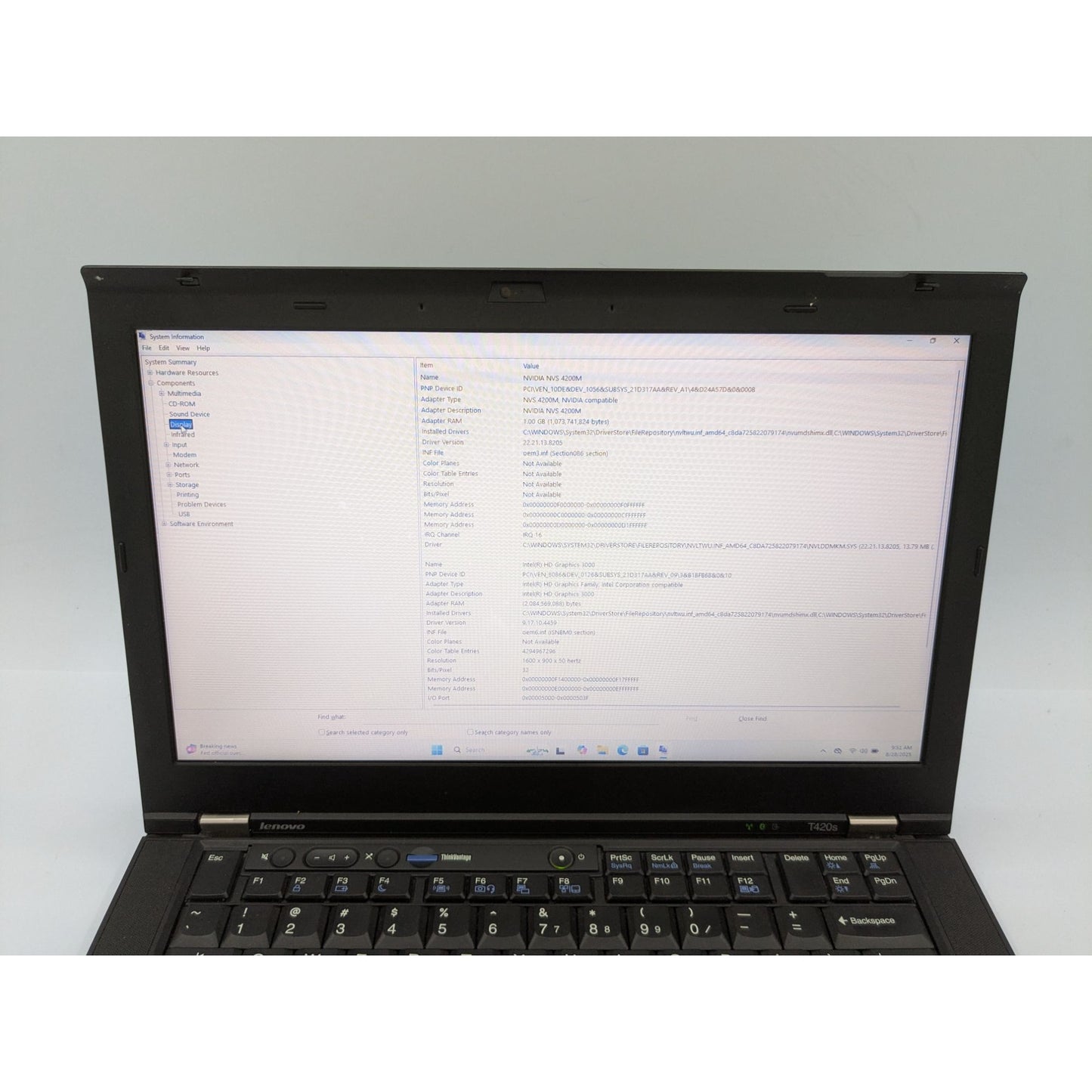 Lenovo ThinkPad T420s 14” Intel Core i5-2520M 16GB RAM 120GB SSD Windows 11 Pro