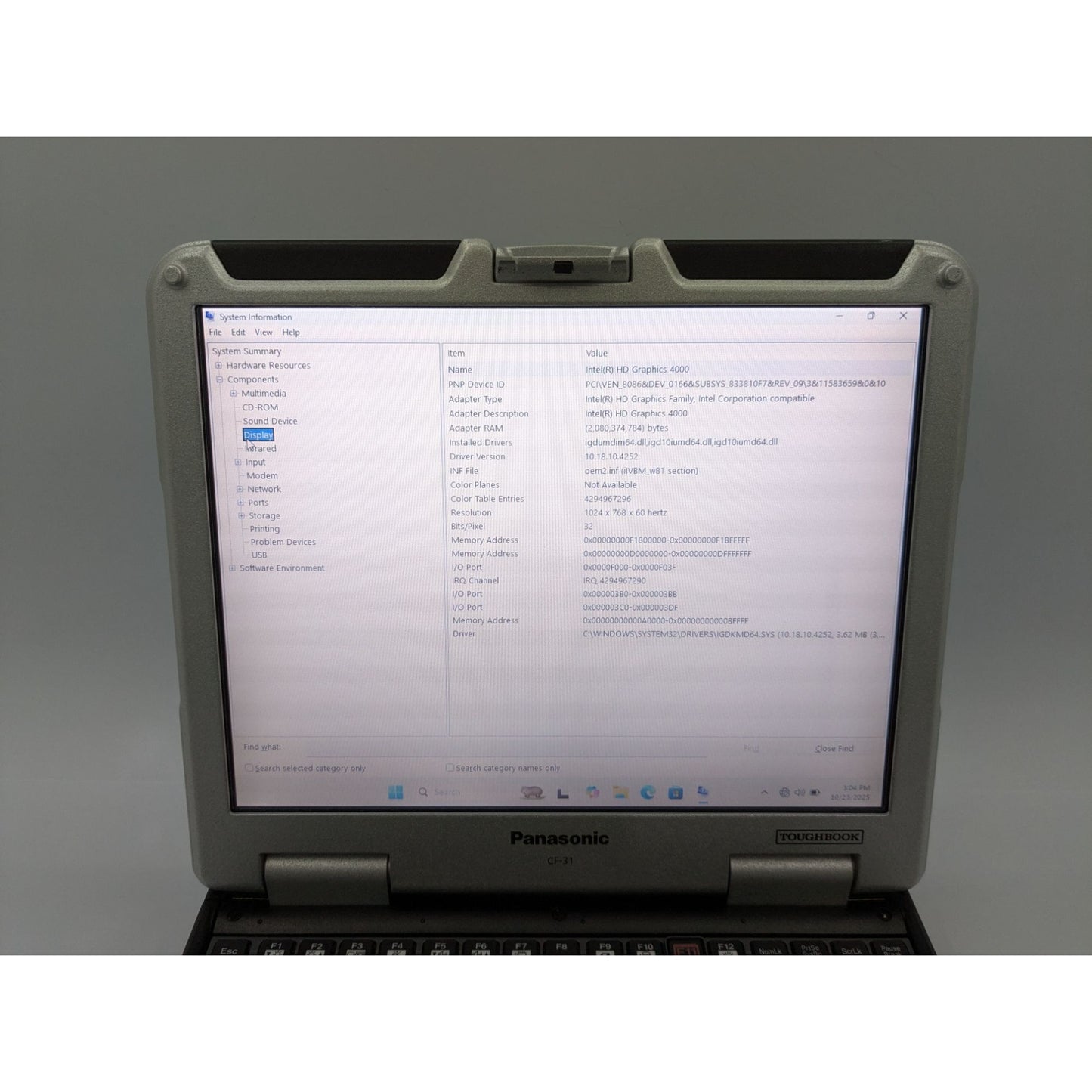 Panasonic Toughbook CF-31 13.1" Intel i5-3320M 8GB RAM 128GB SSD Windows 11 Pro