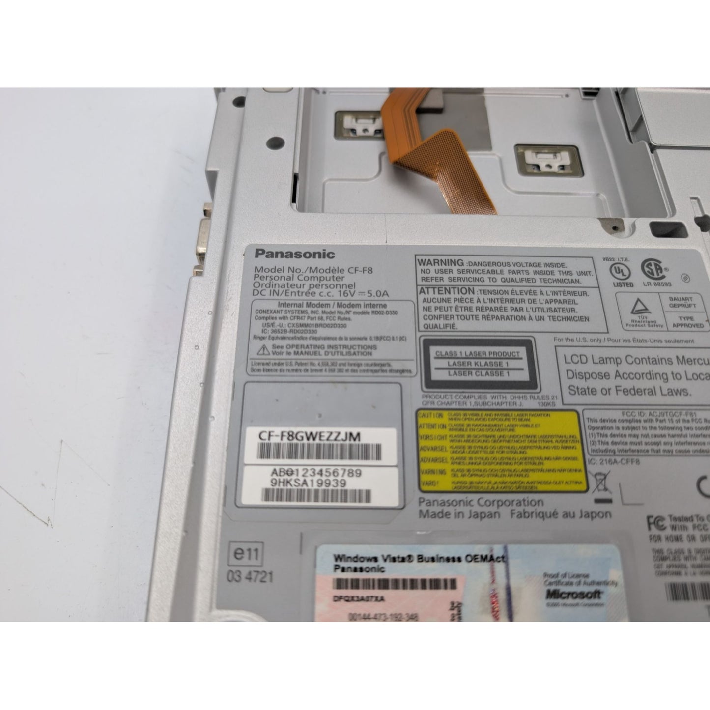 Panasonic Toughbook CF-F8 14" Display Intel Core 2 Duo P9400 2.40GHz 3GB RAM