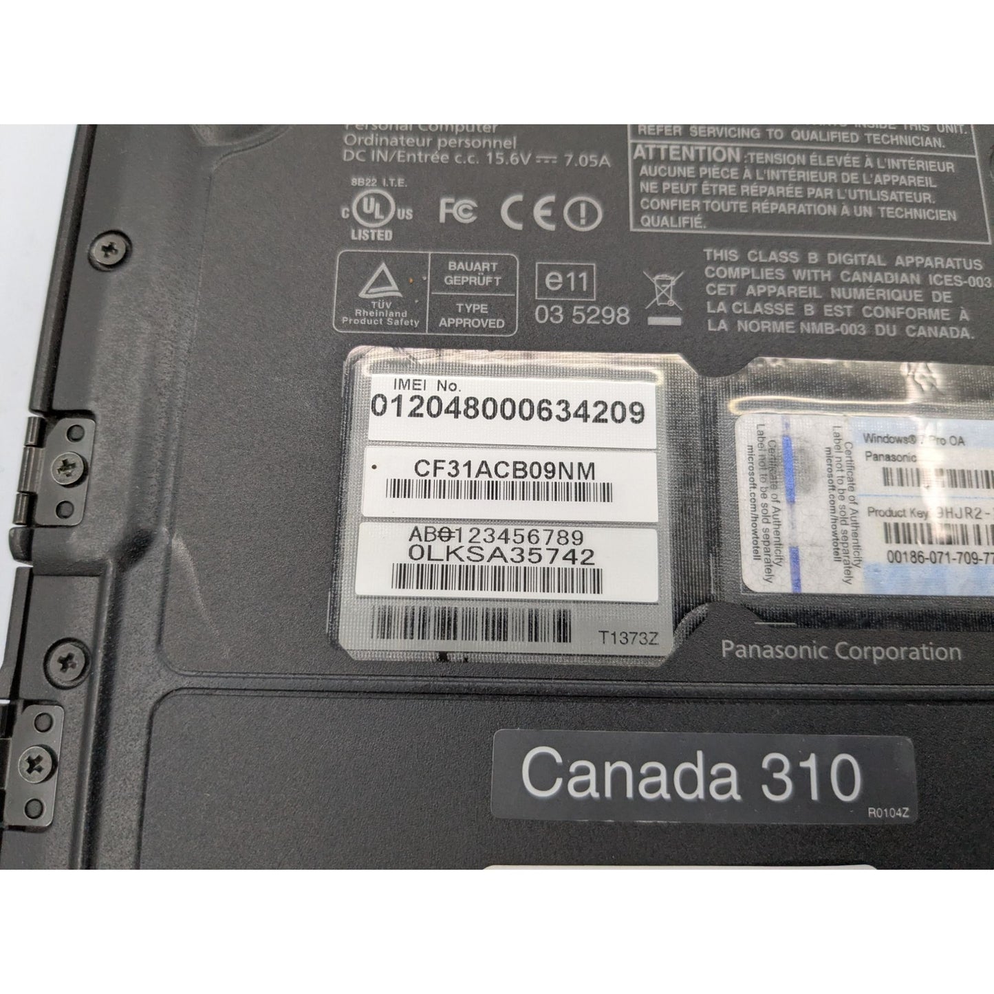 Panasonic Toughbook CF-31 Intel Core i5-520M 2.40GHz 4GB RAM 13.1" Screen Laptop