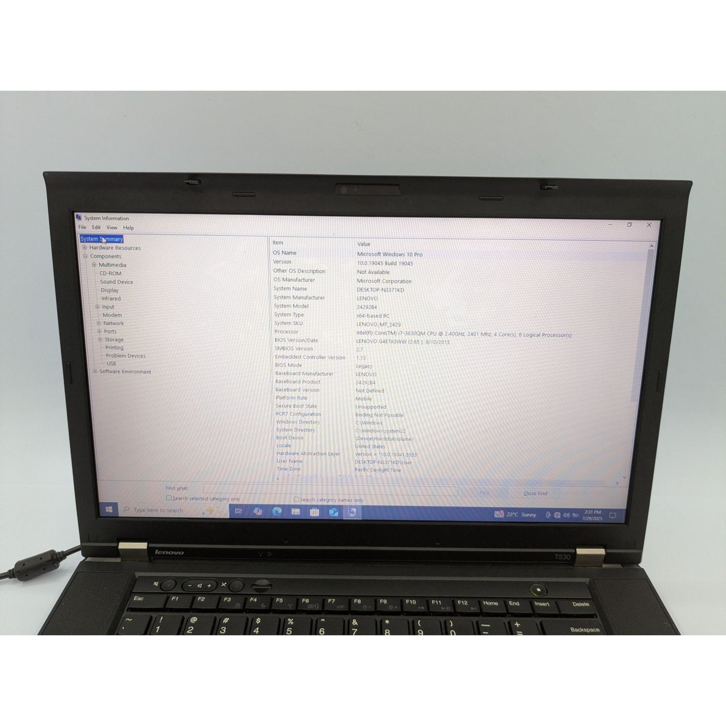 Lenovo ThinkPad T530 15.6" Intel Core i7-3630QM 8GB RAM 500GB HDD NVIDIA NVS 5400M
