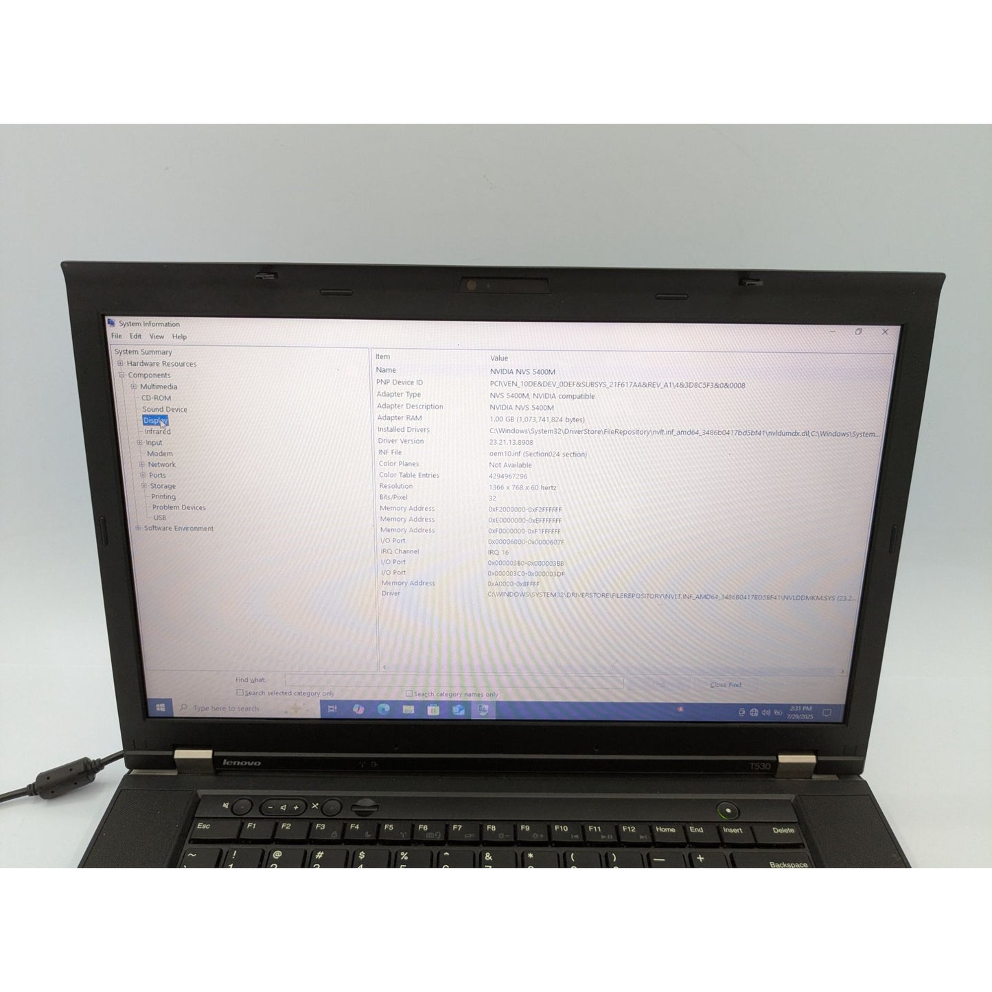 Lenovo ThinkPad T530 15.6" Intel Core i7-3630QM 8GB RAM 500GB HDD NVIDIA NVS 5400M