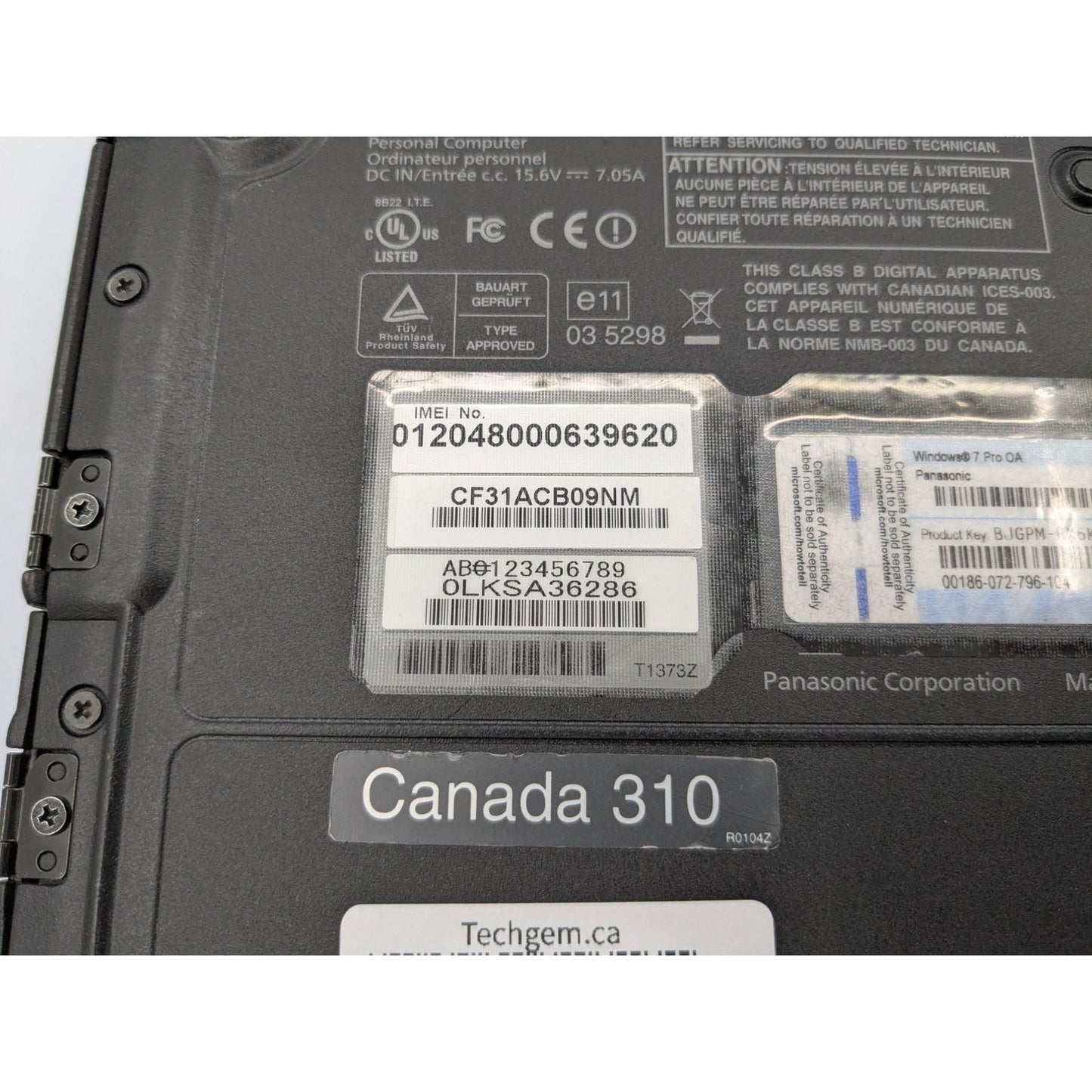 Panasonic Toughbook CF-31 13.1" Display Intel Core i5-520M 4GB RAM 2.40 GHz