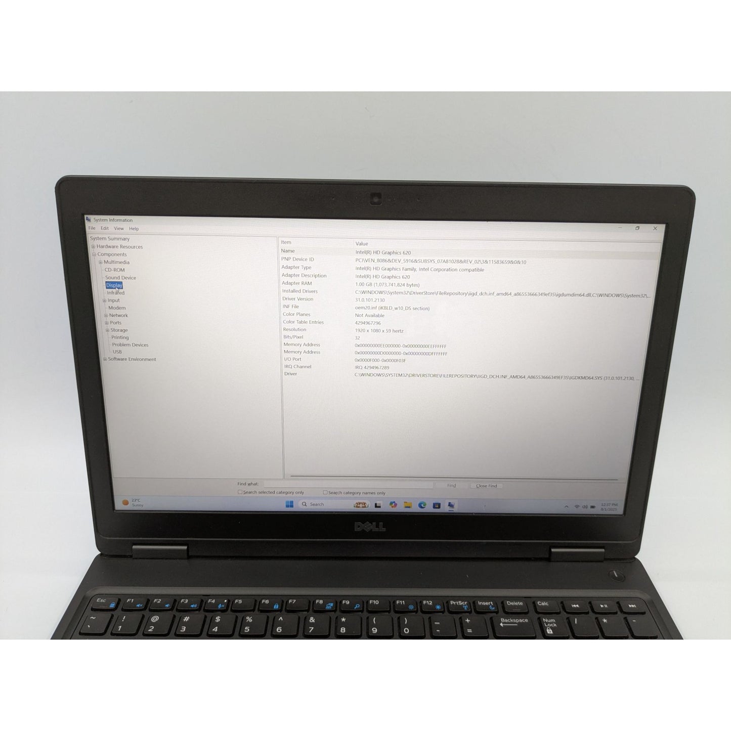Dell Latitude 5580 15.6" Intel Core i5-7200U 16GB RAM 256GB SSD Windows 11 Pro