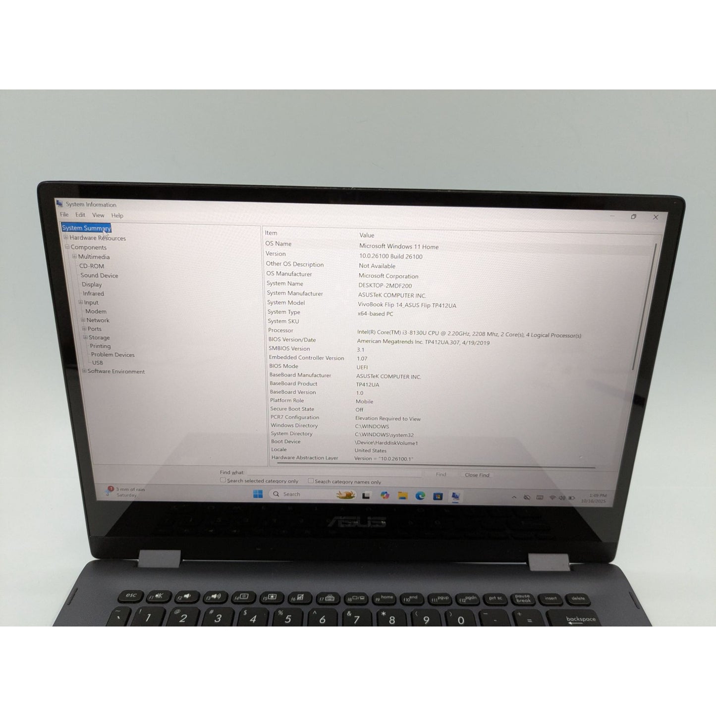 Asus VivoBook Flip 14 TP412UA-DB31T 14" Intel Core i3-8130U 12GB RAM 256GB SSD