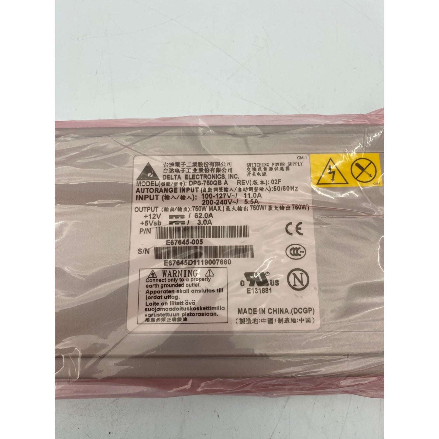 Delta Electronics 200-240V 156A Switching Power Supply Unit 760W Model DPS-750QB A