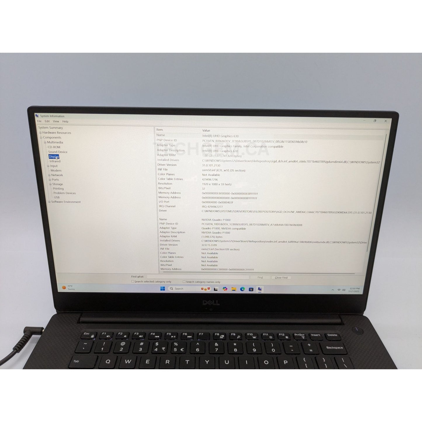 Dell Precision 5530 15.6" Intel Core i7-8850H 8GB RAM 128GB SSD Windows 11 Pro