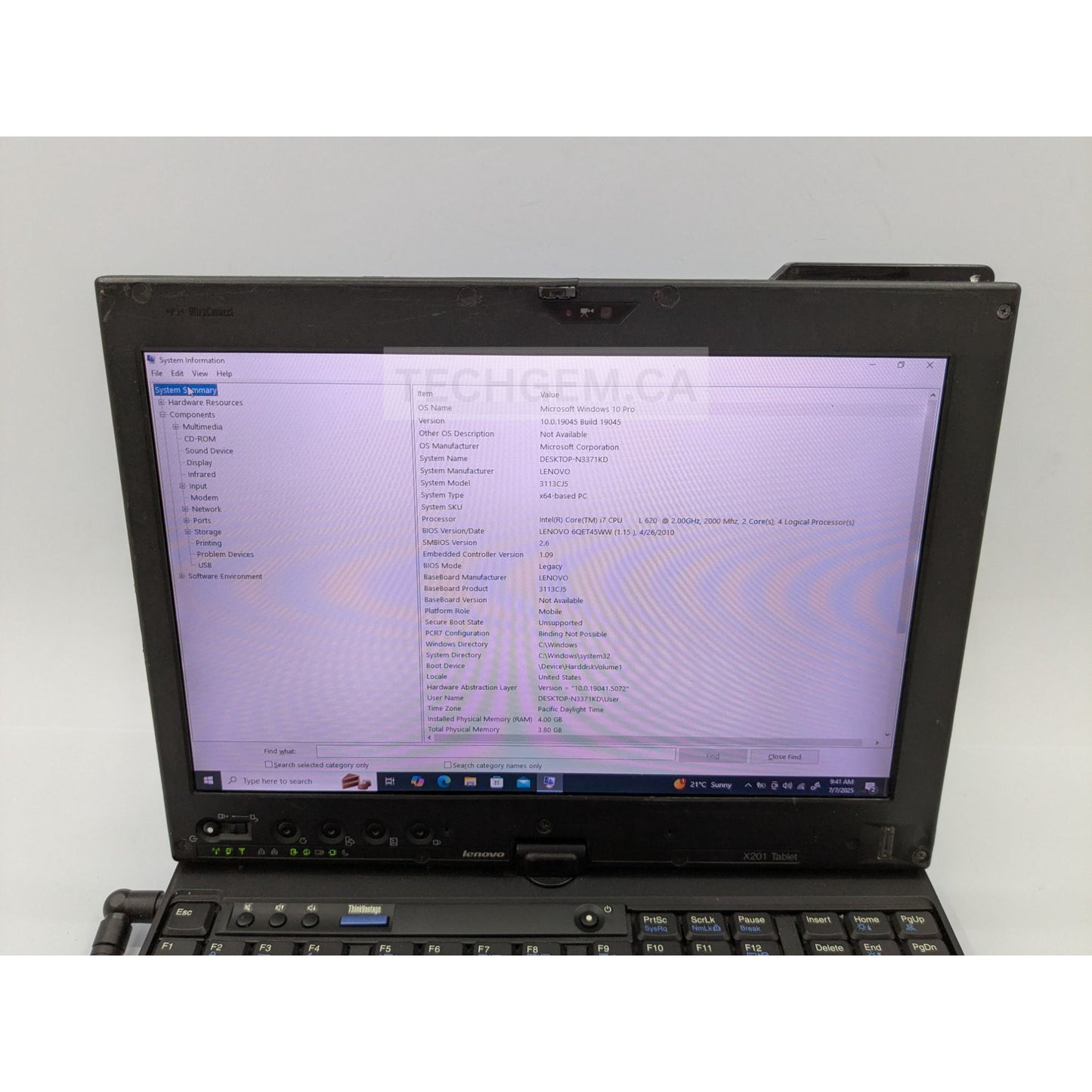 Lenovo ThinkPad X201 Tablet 12.5" Intel i7-620LM 4GB 500GB Windows 11 Pro