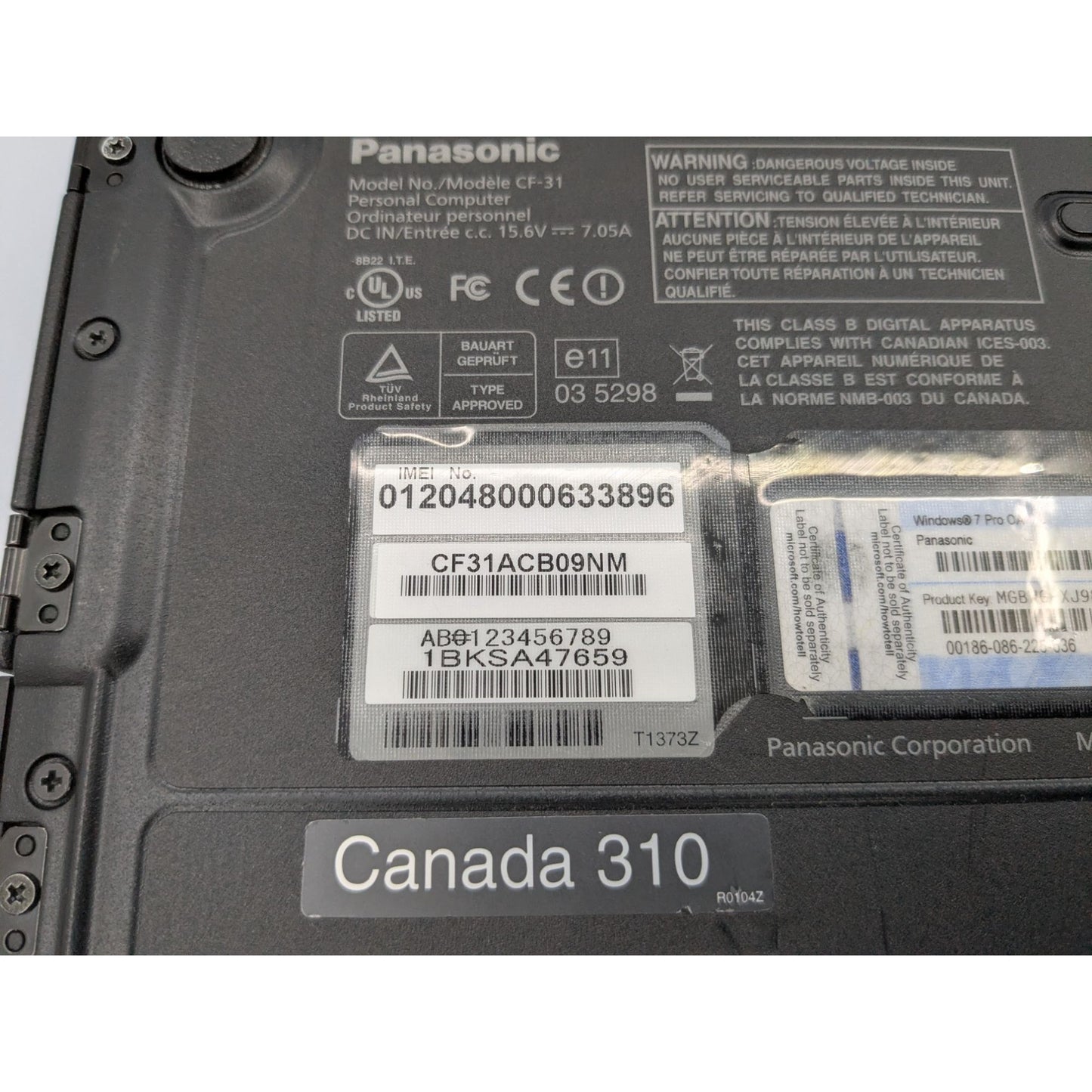 Panasonic Toughbook CF-31 13.1" Screen Intel Core i5-520M 4GB RAM 2.40GHz Laptop