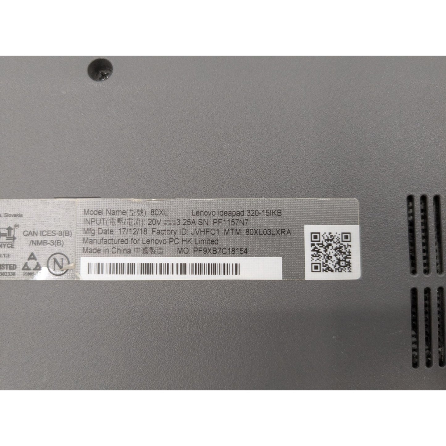 Lenovo Ideapad 320-15IKB 15.6" Intel i5-7200U 8GB RAM 120GB SSD Windows 11 Home