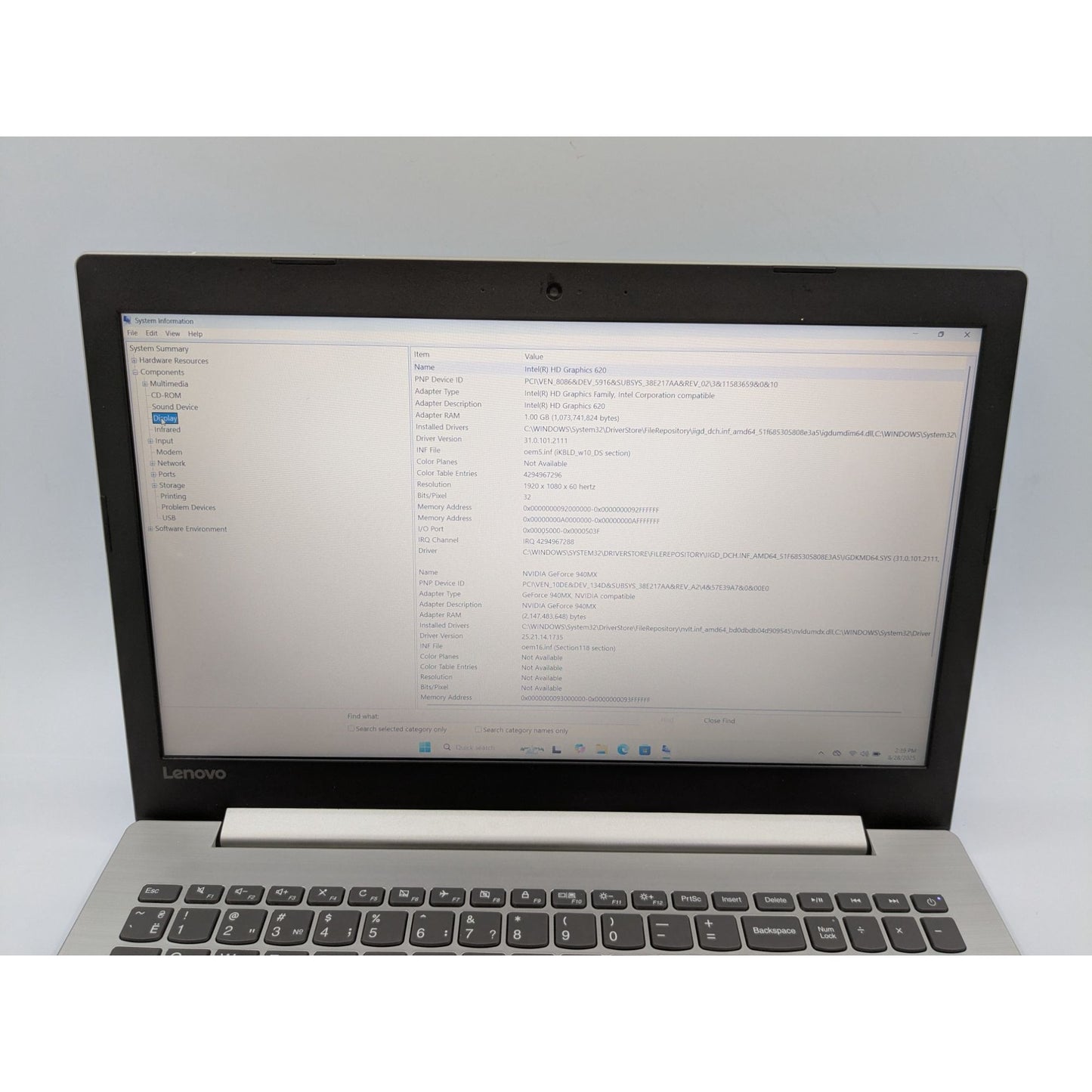 Lenovo Ideapad 320-15IKB 15.6" Intel i5-7200U 8GB RAM 120GB SSD Windows 11 Home