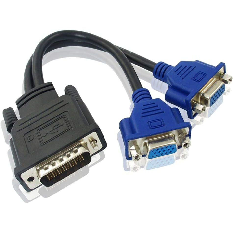 DMS-59 Pin Male to Dual VGA Female Y Splitter Video Card Adapter Cable