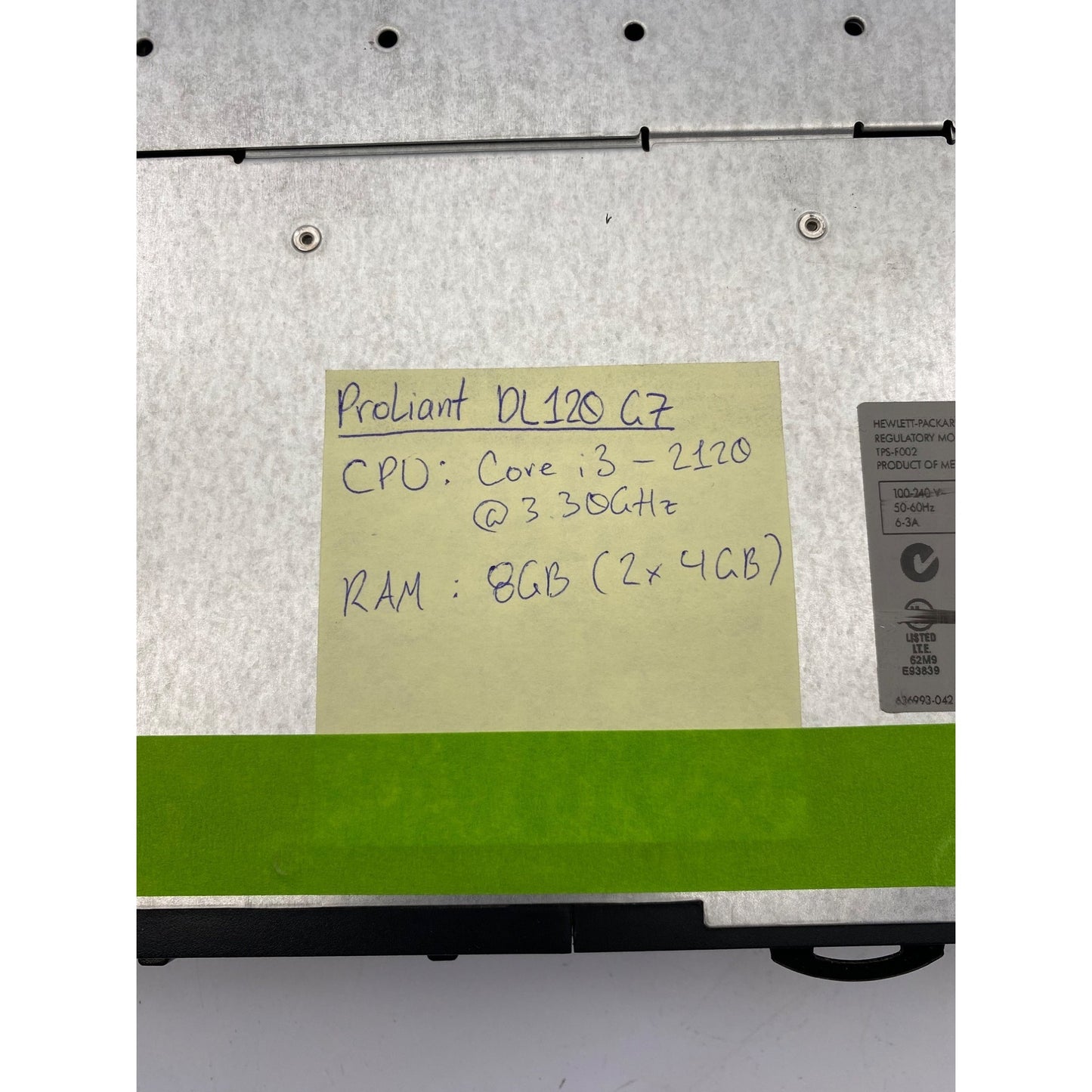 HP ProLiant DL120 G7 Server Intel Core i3-2120 3.30GHz 8GB RAM 1U Rackmount