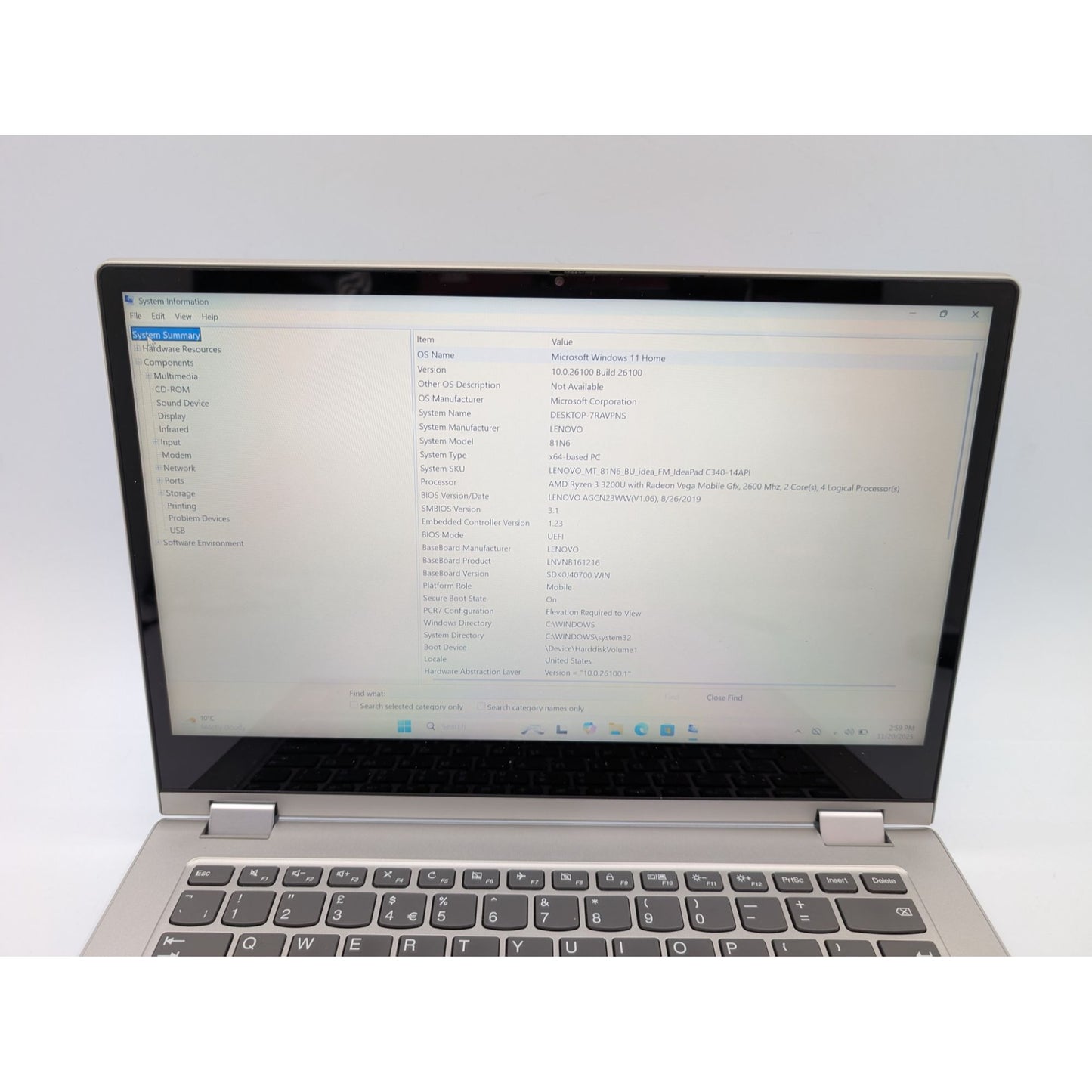 Lenovo IdeaPad C340 14" AMD Ryzen 3 3200U 2.60 GHz 8GB 128GB SSD Windows 11 Home