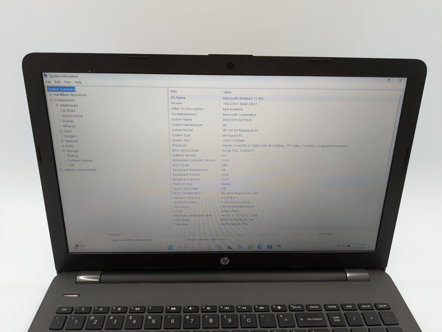 HP 250 G6 - 16GB RAM, 256GB SSD, Core i5, 15.6" HD Display, Windows 11