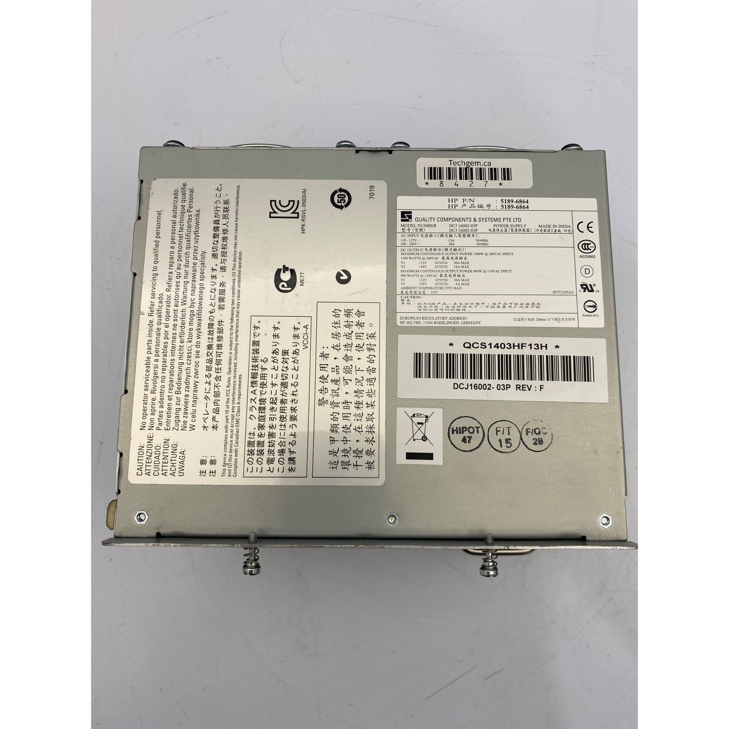 HP J9306A PoE+ 2 Power Supply 3500A 300/900W Dual Fan Server PSU