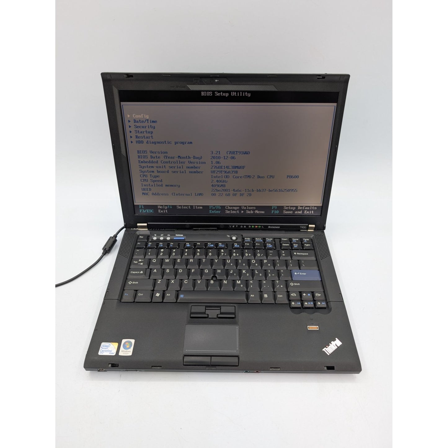 Lenovo ThinkPad T400 14" Intel Core 2 Duo P8600 2.40GHz Processor 4GB RAM Laptop