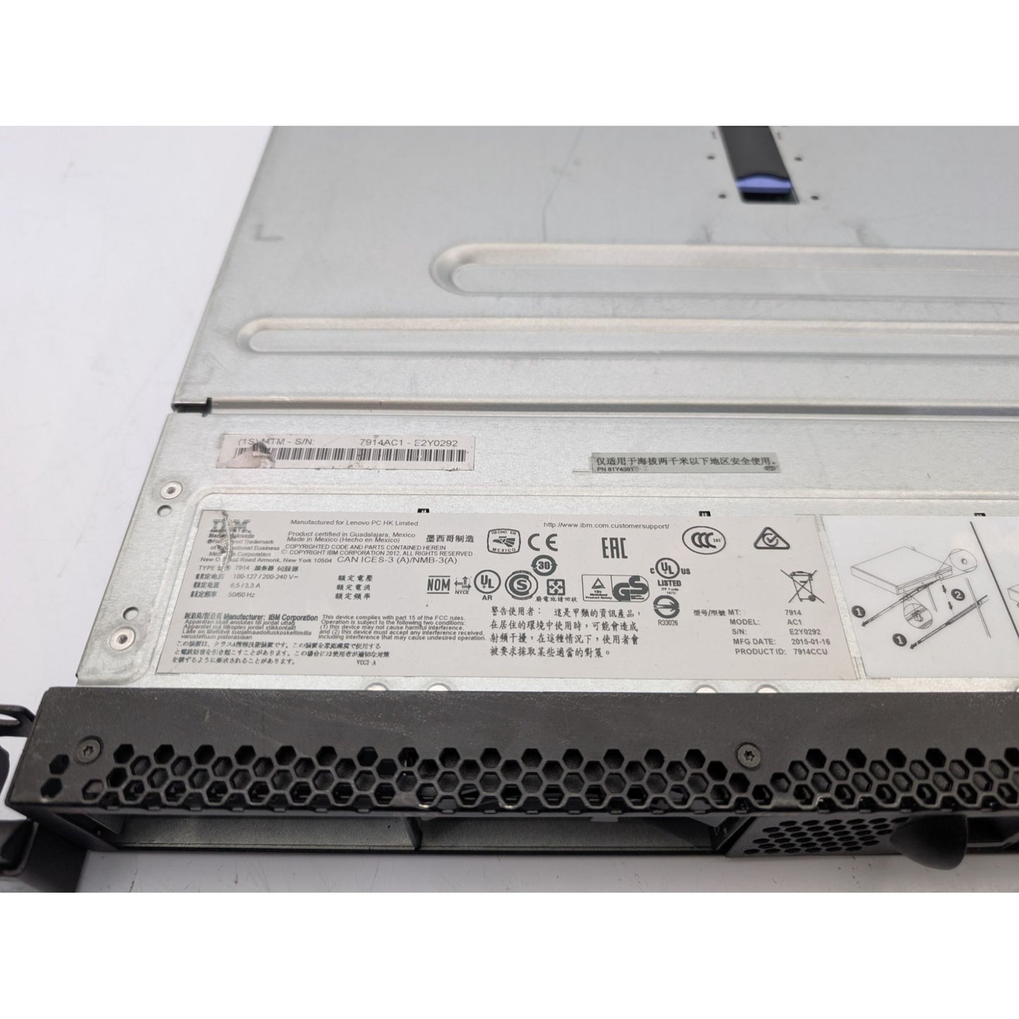 IBM System x3550 M4 USB & VGA Ports 1U Rack-Mountable Server - Black