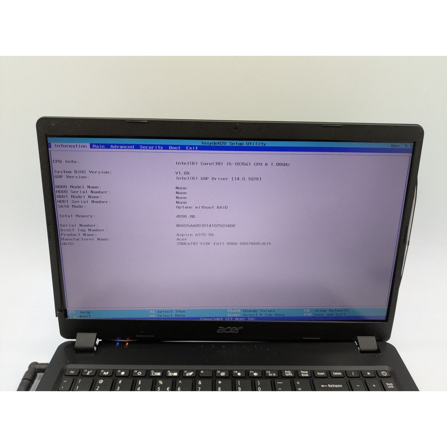 Acer Aspire 3 A315-56-56C0 15.6" Display Intel Core i5-1035G1 1.00 GHz 4GB RAM