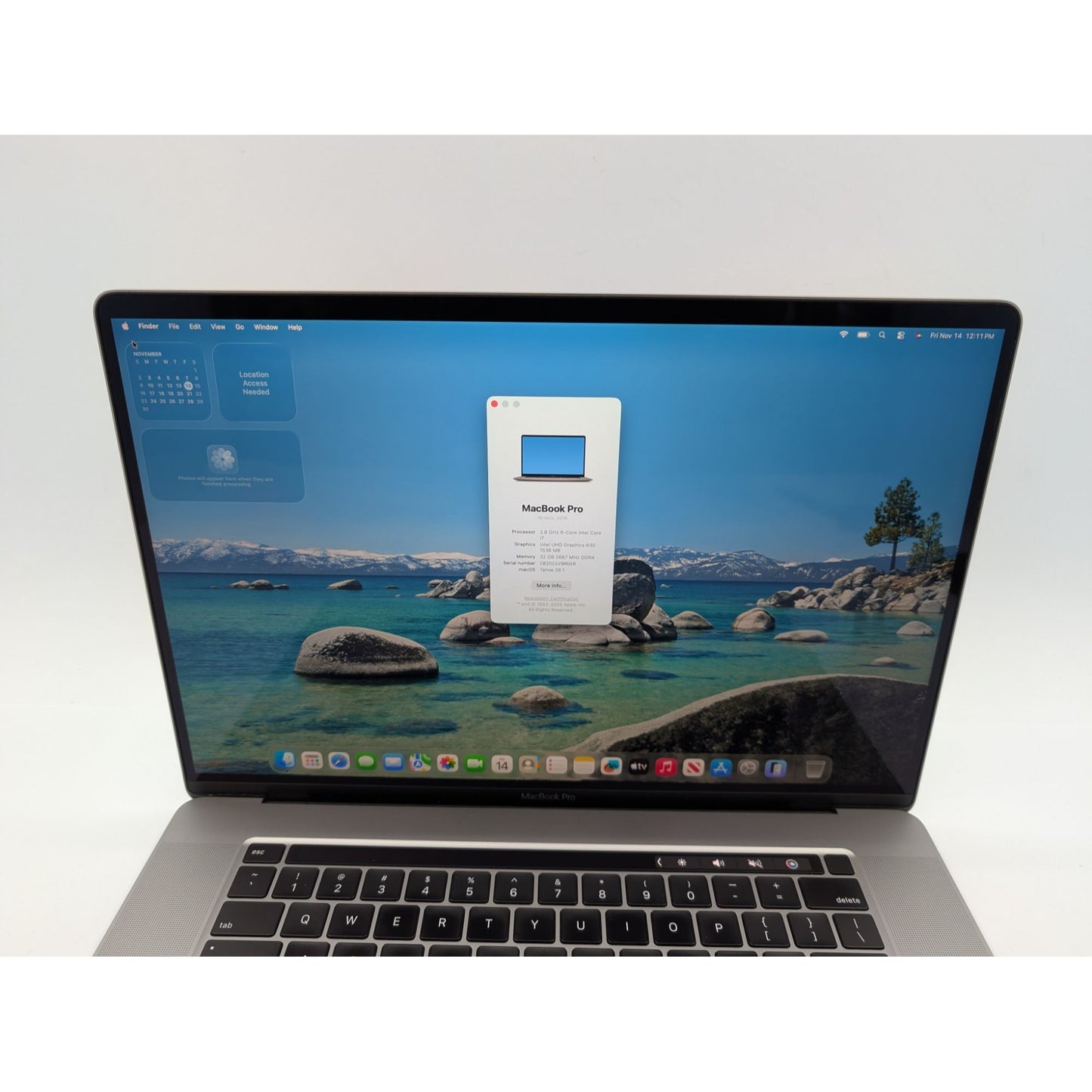 2019 Apple MacBook Pro A2141 16” Intel Core i7-9750H 32GB RAM 512GB SSD macOS