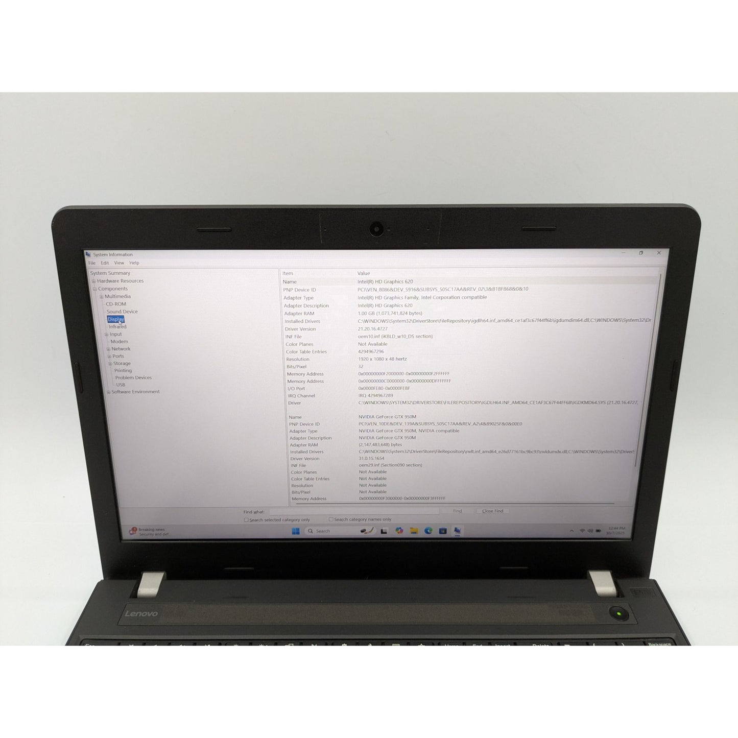 Lenovo ThinkPad E570 15.6" LCD Intel Core i7-7500U 16GB RAM 128GB SSD 750GB HDD