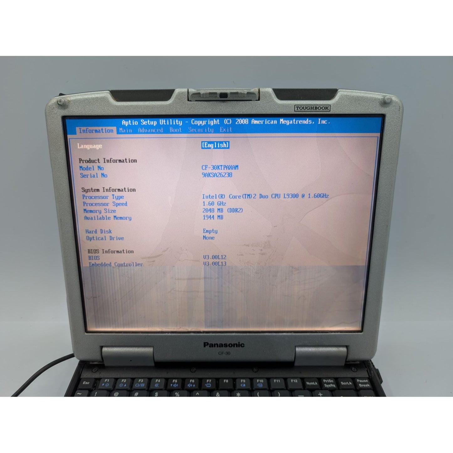 Panasonic Toughbook CF-30 Intel Core 2 Duo L9300 13.3" Screen 2GB Laptop